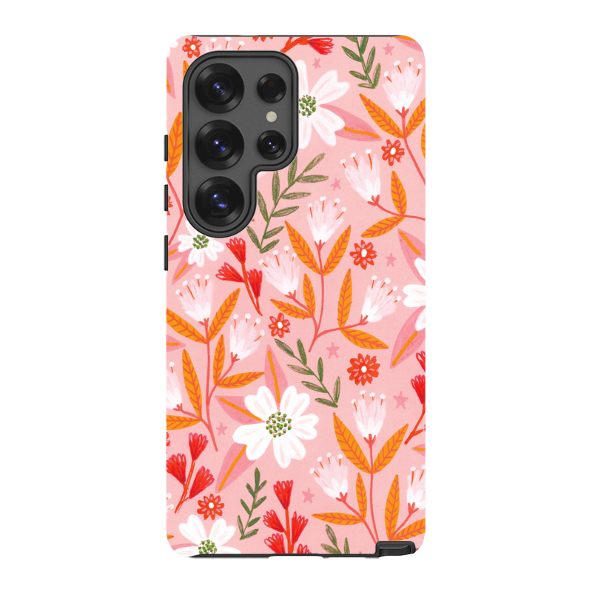 Samsung Tough Case - Pink And Orange Florals By Lee Foster Wilson