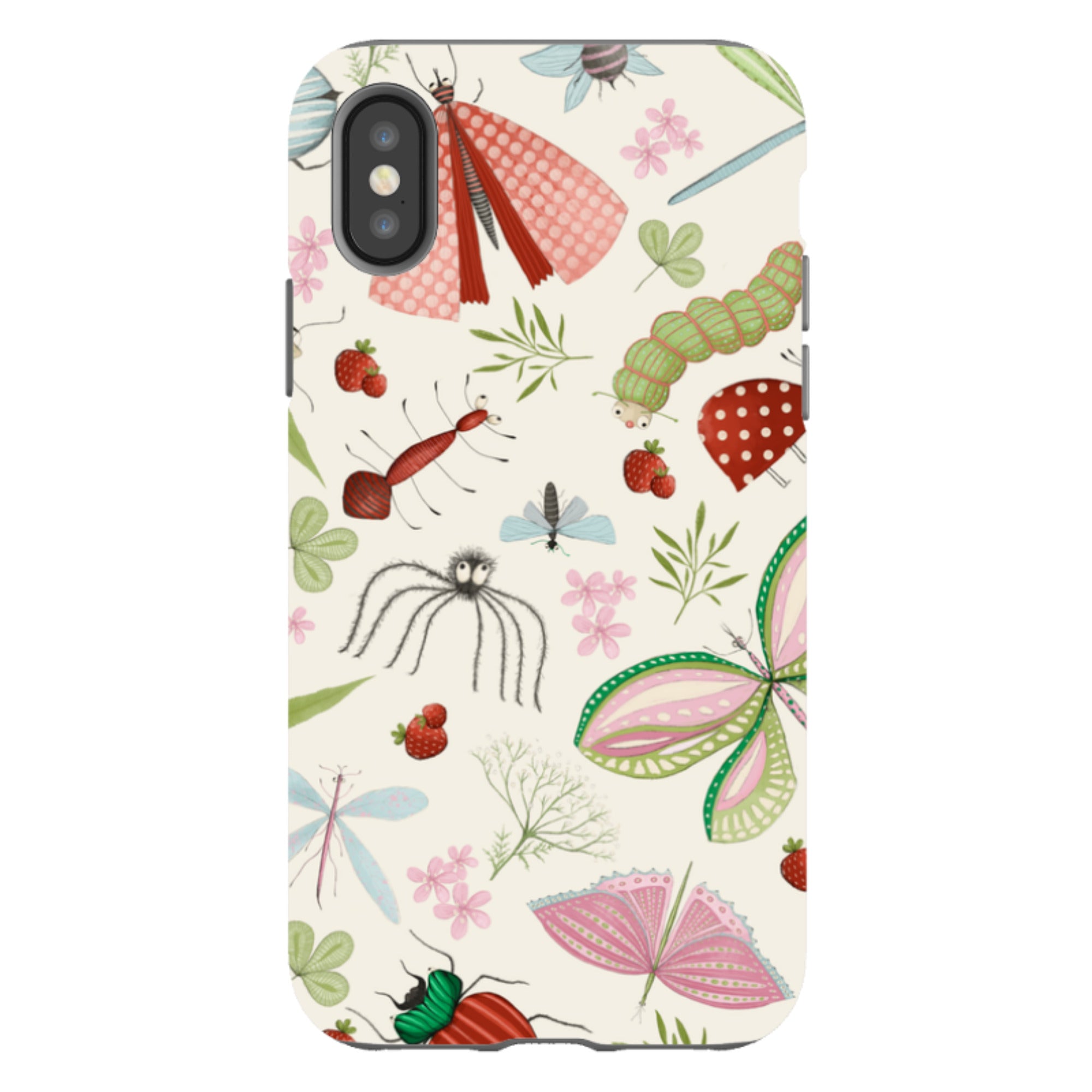 iPhone Tough Case - Insects Pattern By Maja Lindberg