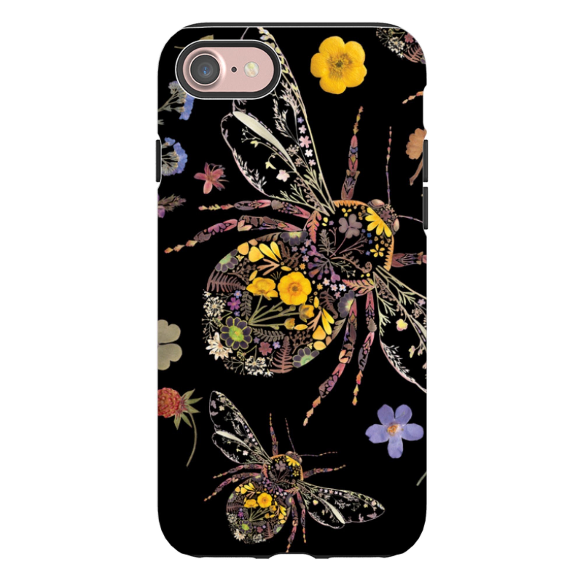 iPhone Tough Case - Floral Bumble Bees By Helen Ahpornsiri