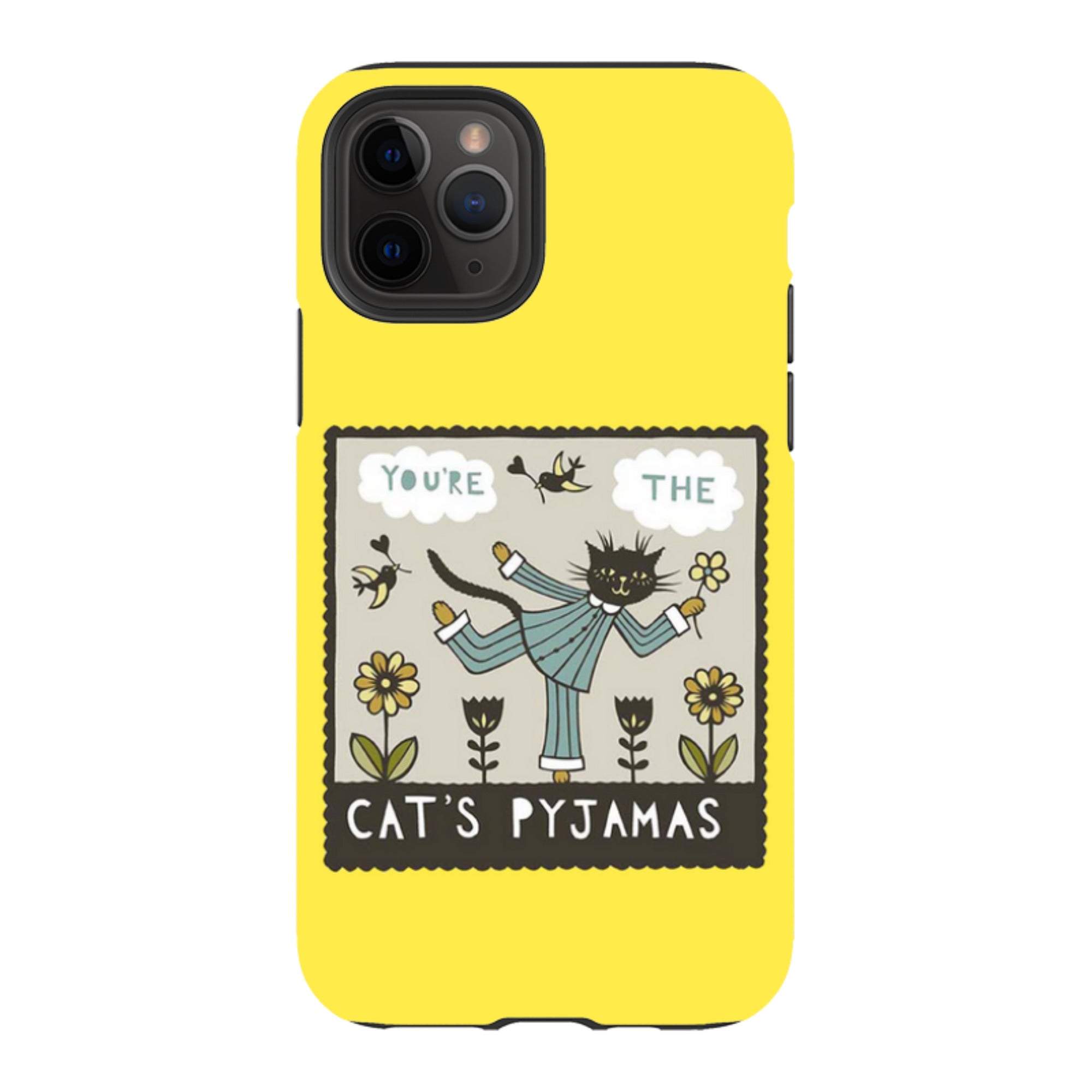 iPhone Tough Case - Cats Pyjamas Yellow By Suzy Taylor