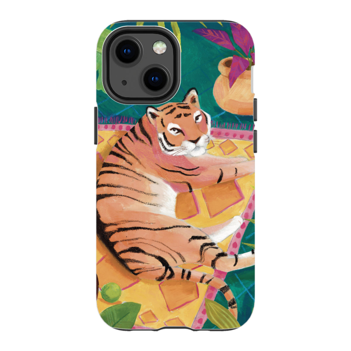 iPhone Tough Case - Tiger In Palms By Bex Parkin