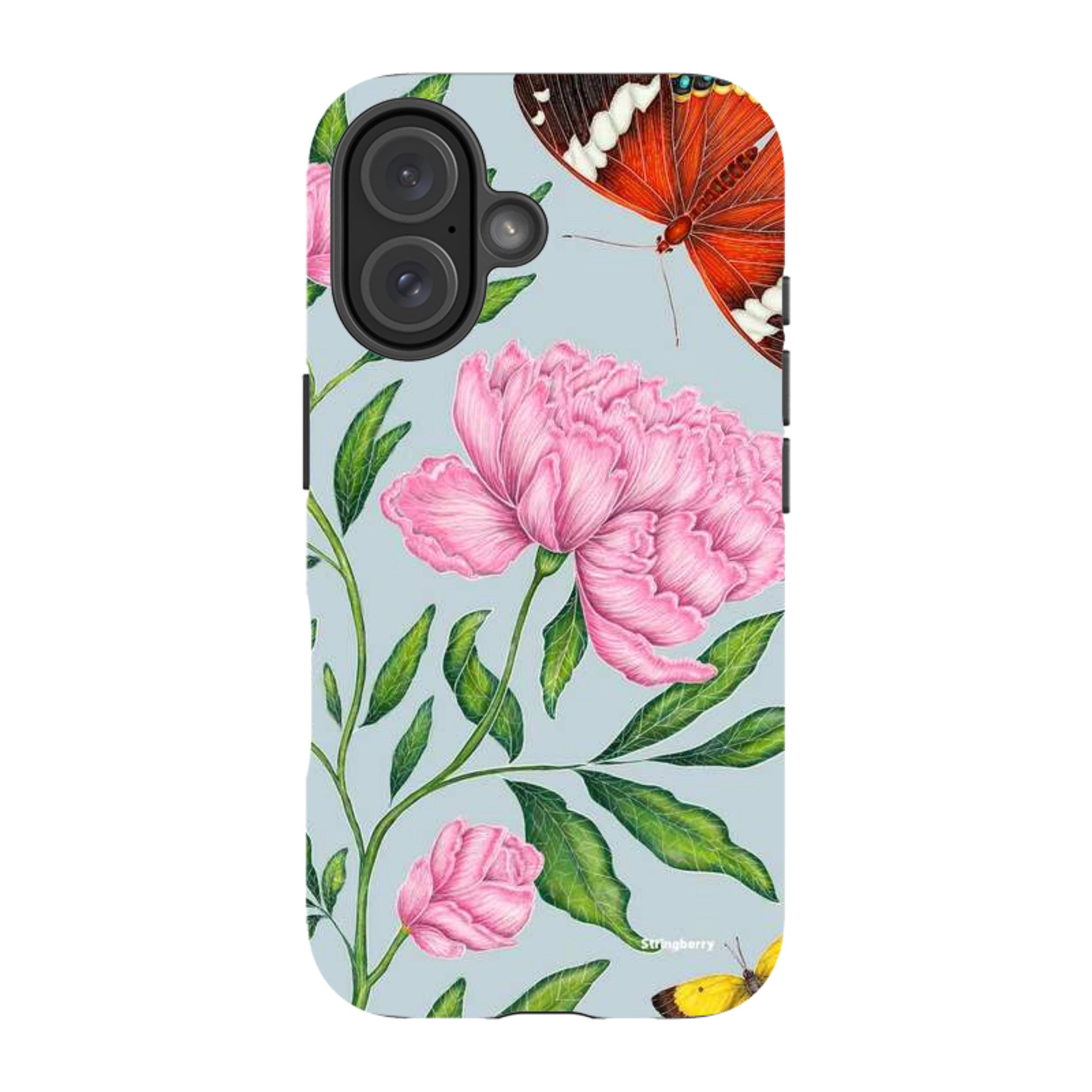 iPhone MagSafe Tough Case - Butterflies and Peonies By Catherine Rowe