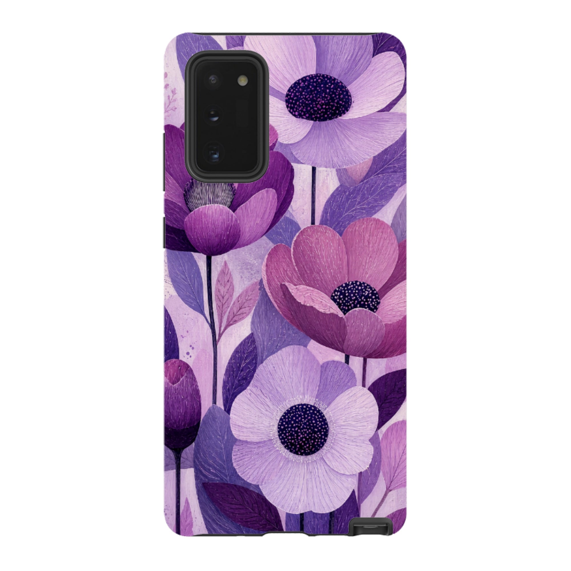 Samsung Tough Case - Purple Woodgrain Floral