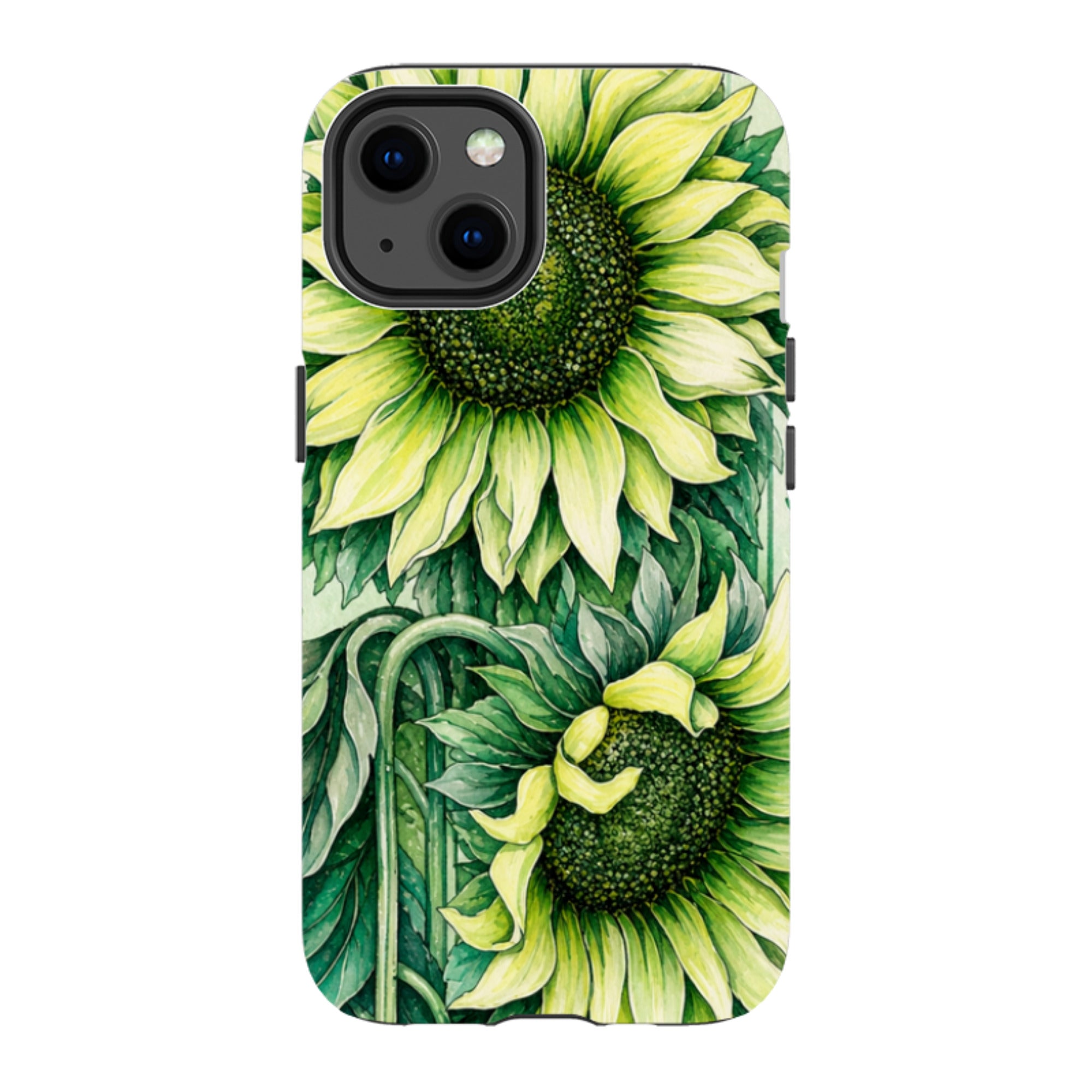 iPhone Tough Case - Sage Green Sunflower