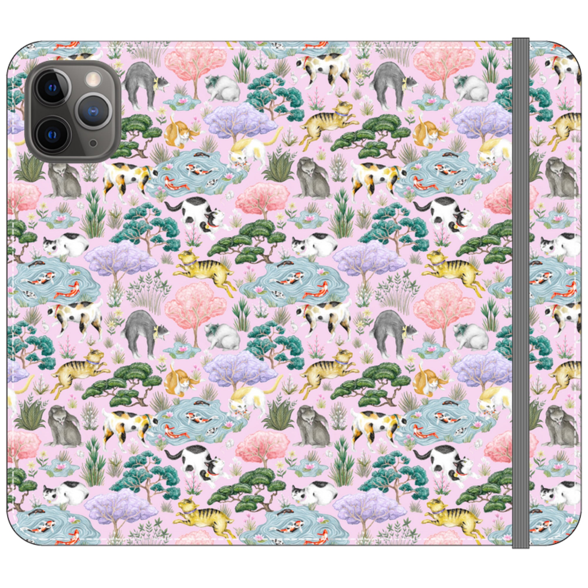 Cat Garden Wallet Case By Catherine Rowe