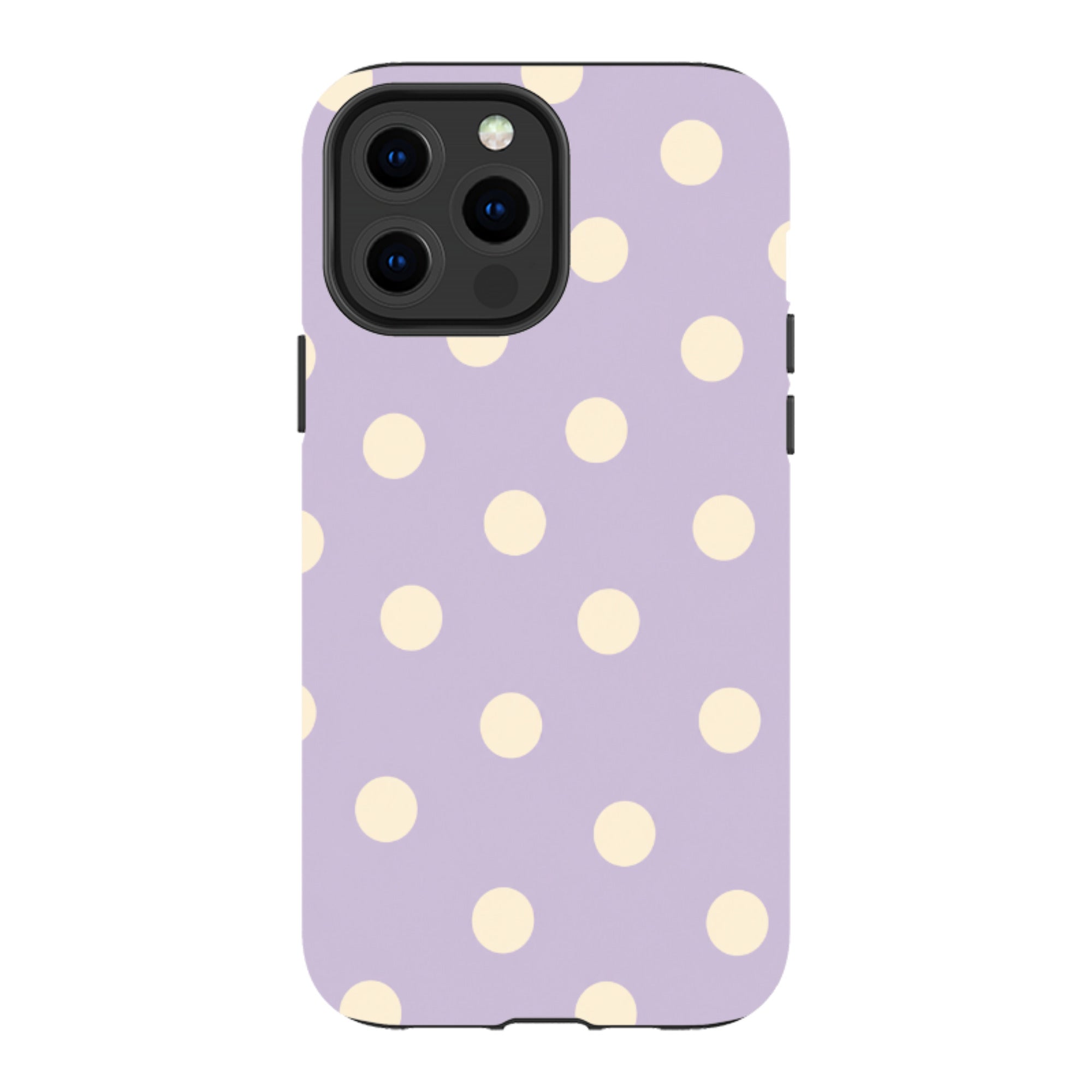 iPhone MagSafe Tough Case - Pastel Purple & Cream Polka Dot