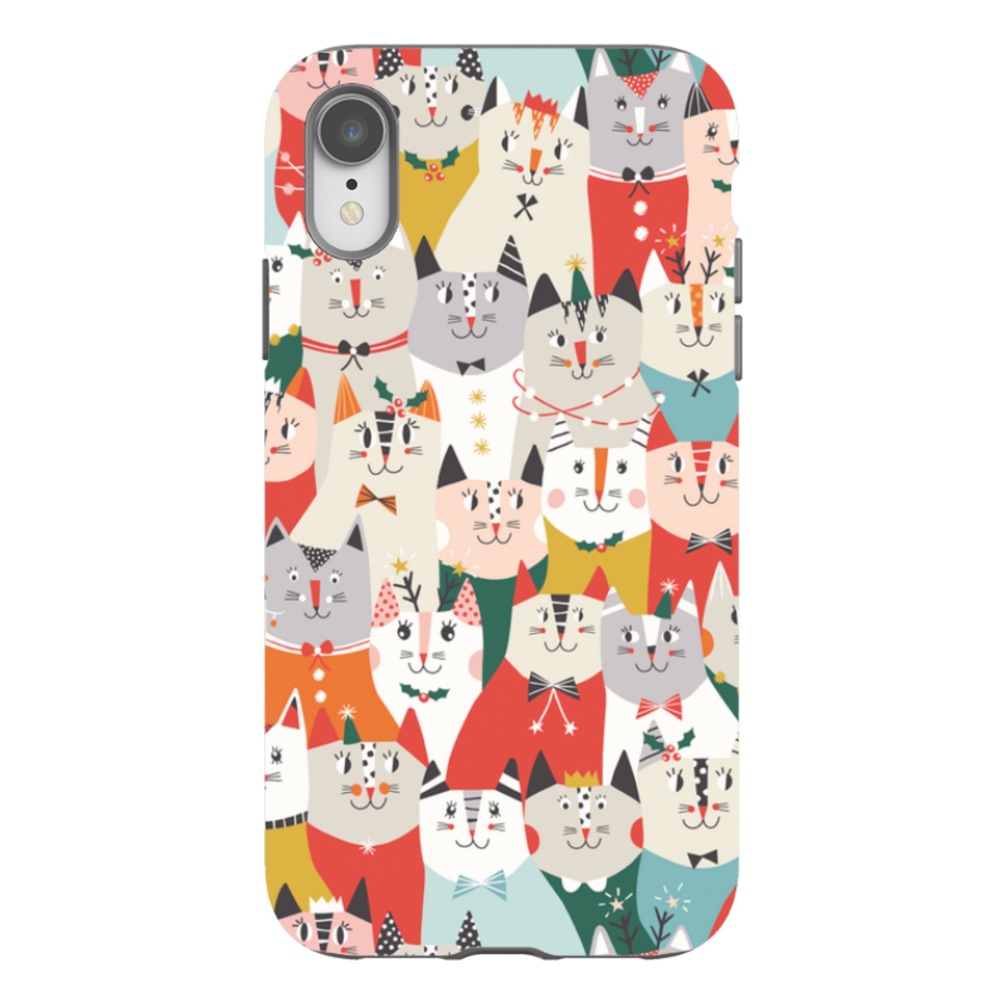 iPhone Tough Case - Christmas Cats By Ali Brookes