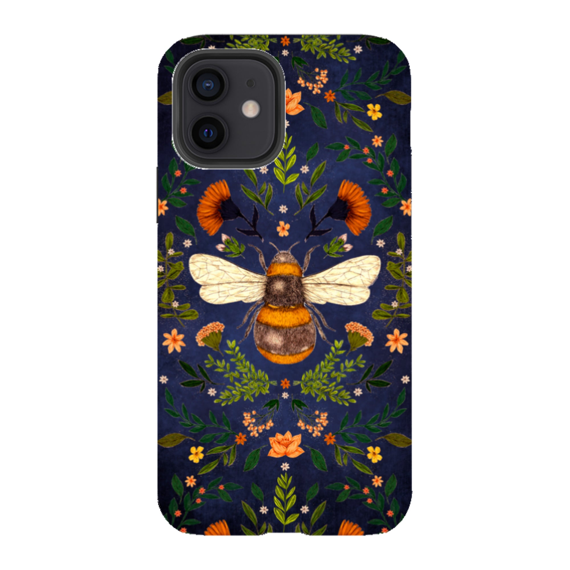 iPhone Tough Case - Botanical Bee Blue By Jade Mosinski