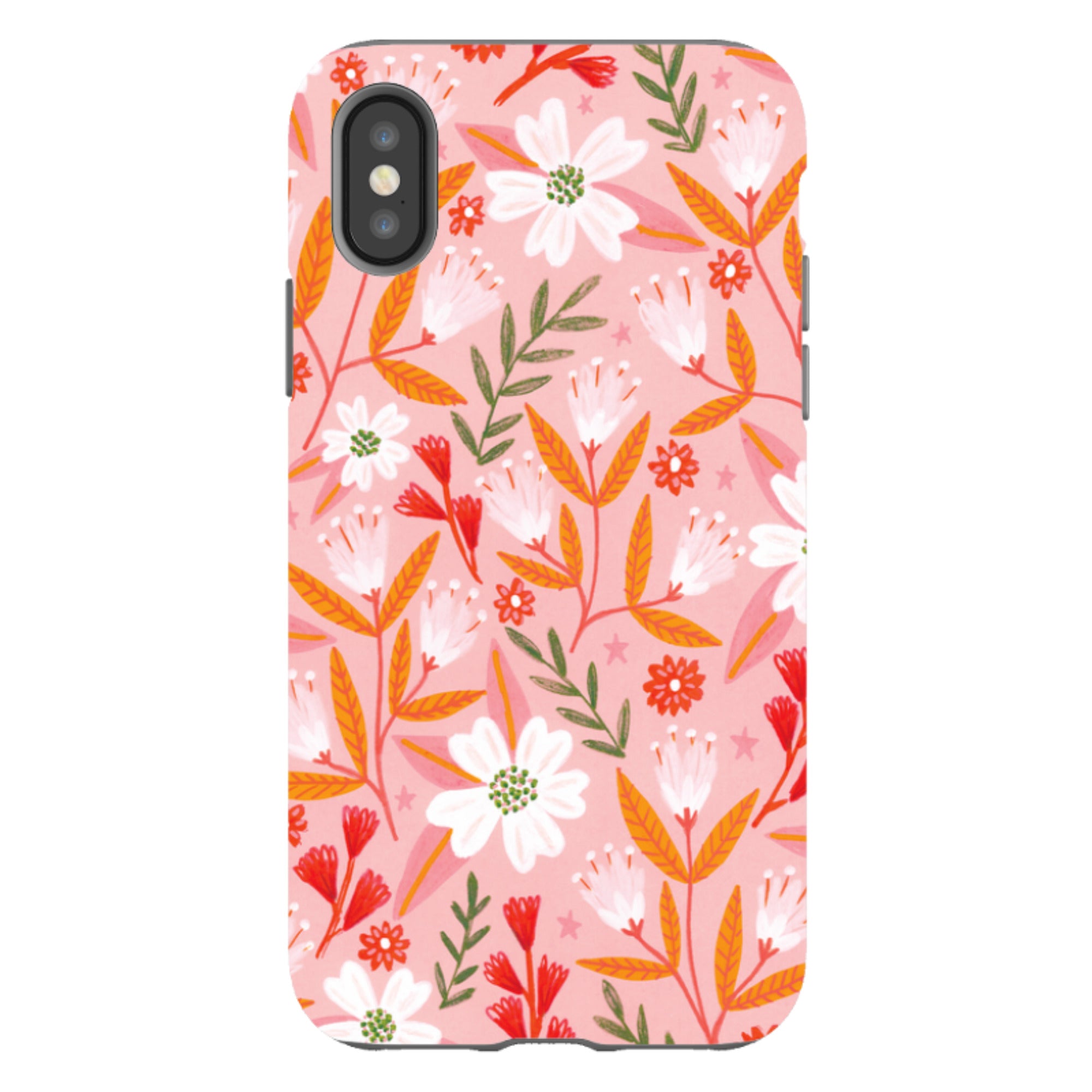 iPhone Tough Case - Pink And Orange Florals By Lee Foster Wilson