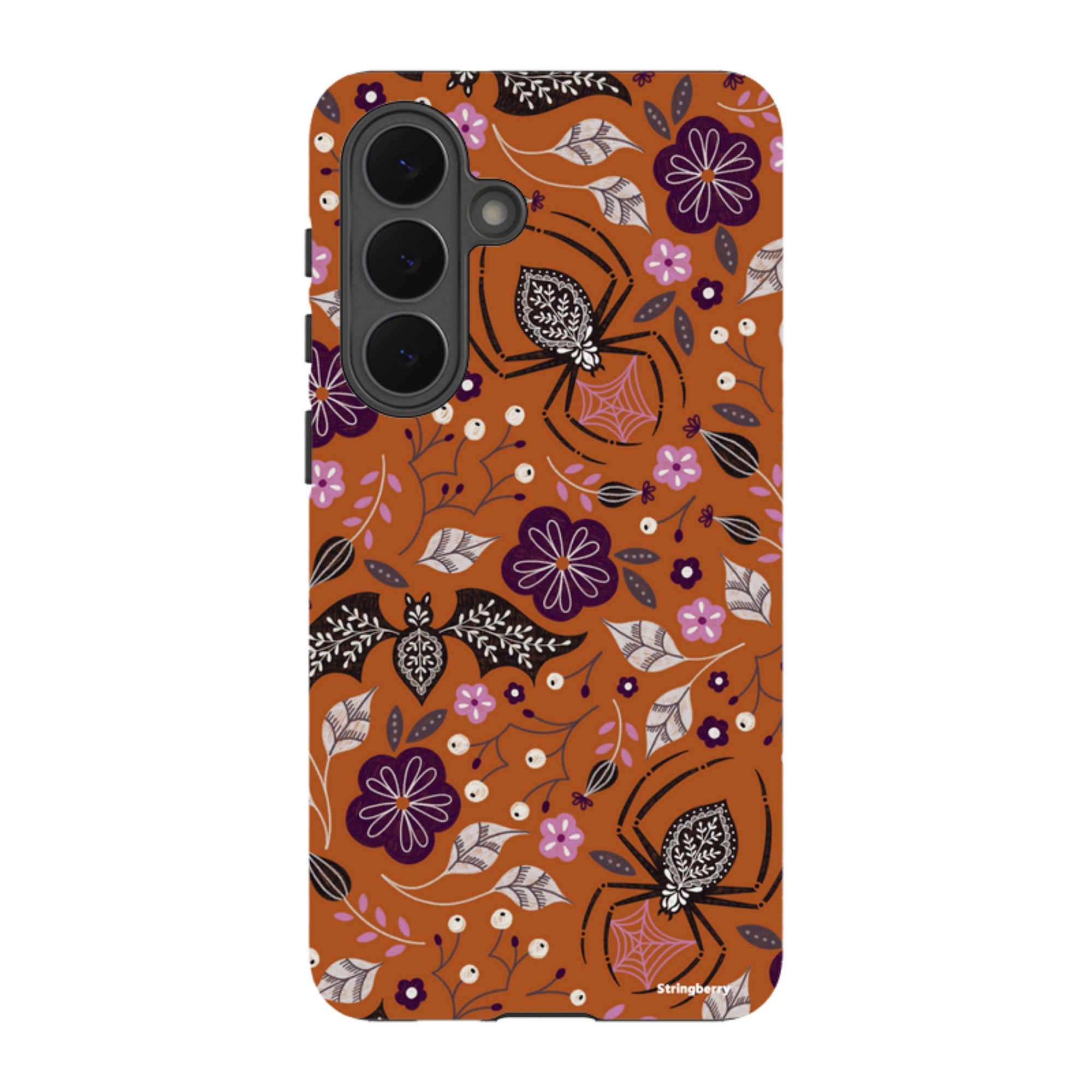 Samsung Tough Case - SpiderBat Pattern Orange By Jenny Zemanek