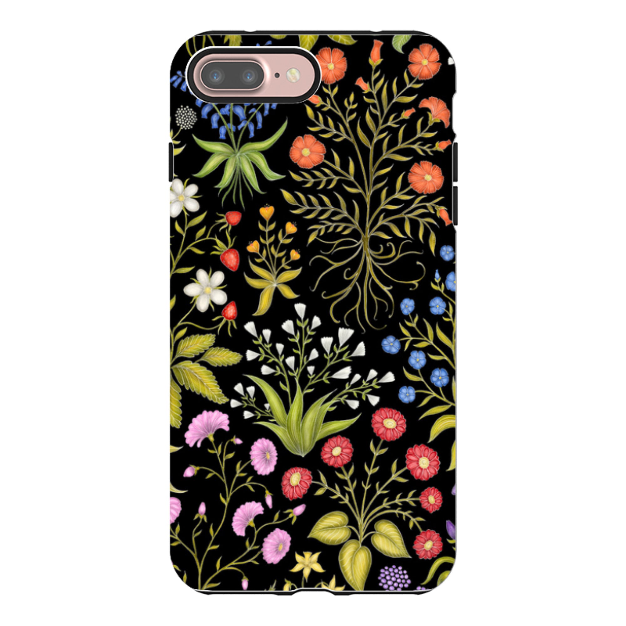 iPhone Tough Case - Fleurs Black By Catherine Rowe