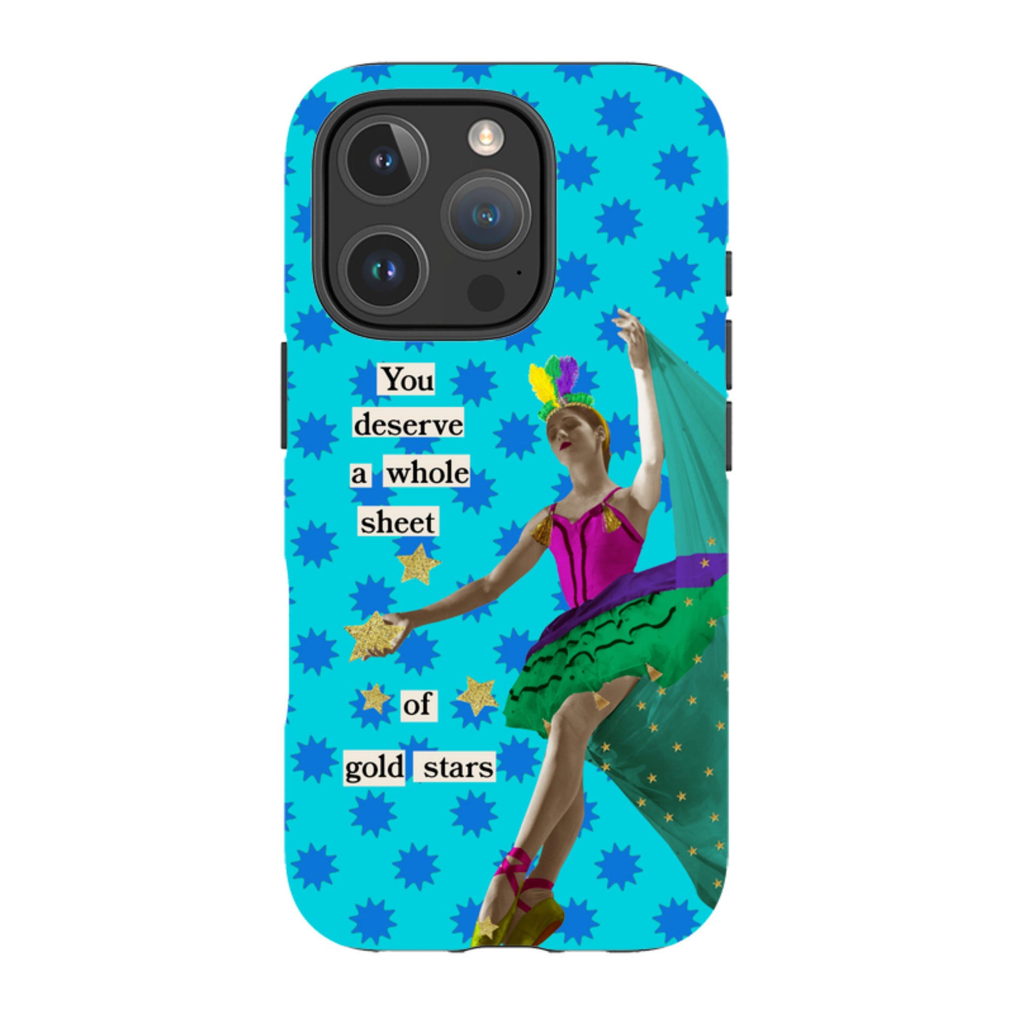 iPhone Tough Case - Gold Stars By Clare Jordan