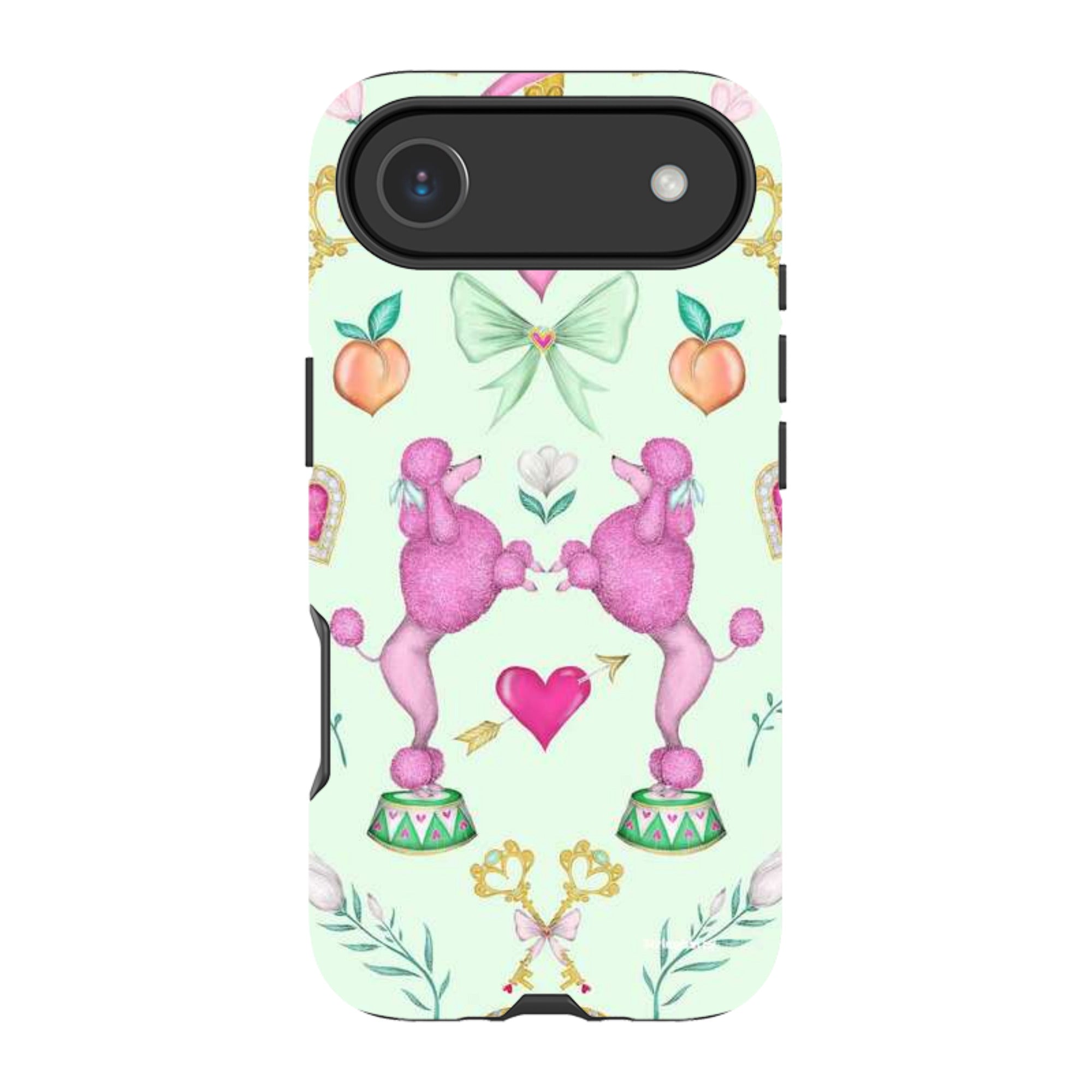 iPhone MagSafe Tough Case - Pink Poodle Parlour Mint By Catherine Rowe