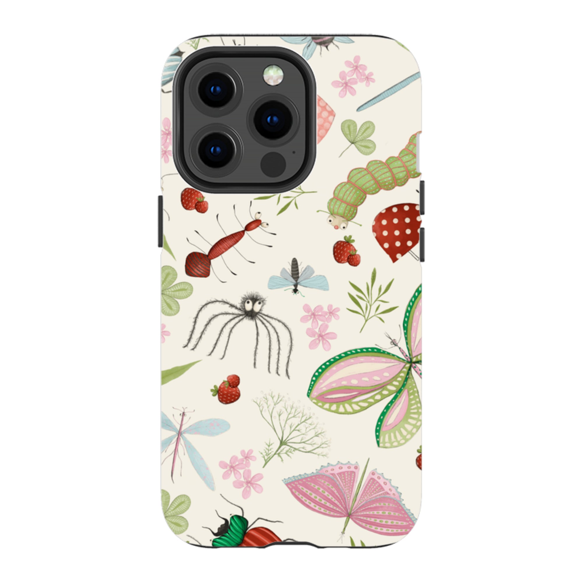 iPhone Tough Case - Insects Pattern By Maja Lindberg