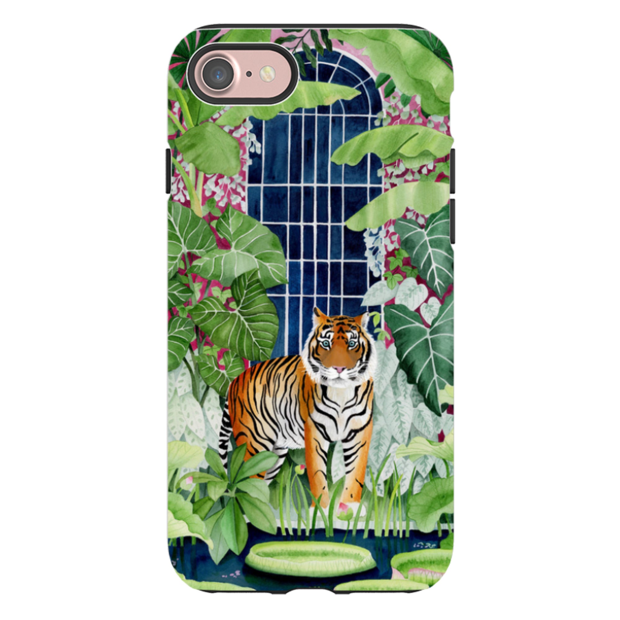 iPhone Tough Case - Green House Tiger By Bex Parkin