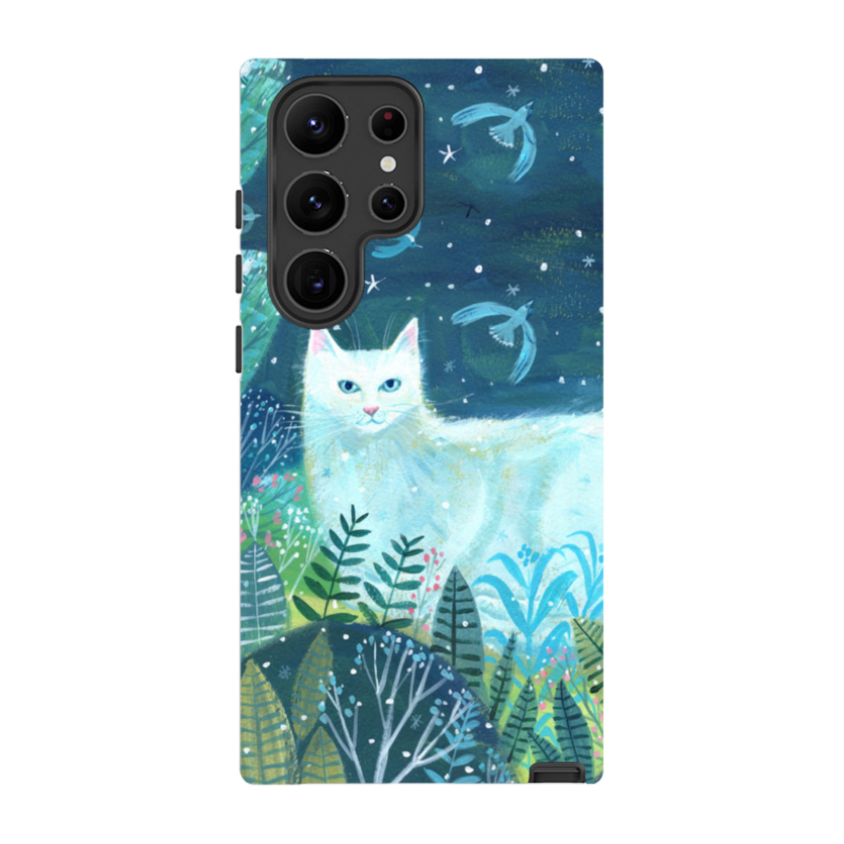 Samsung Tough Case - White Cat By Mary Stubberfield