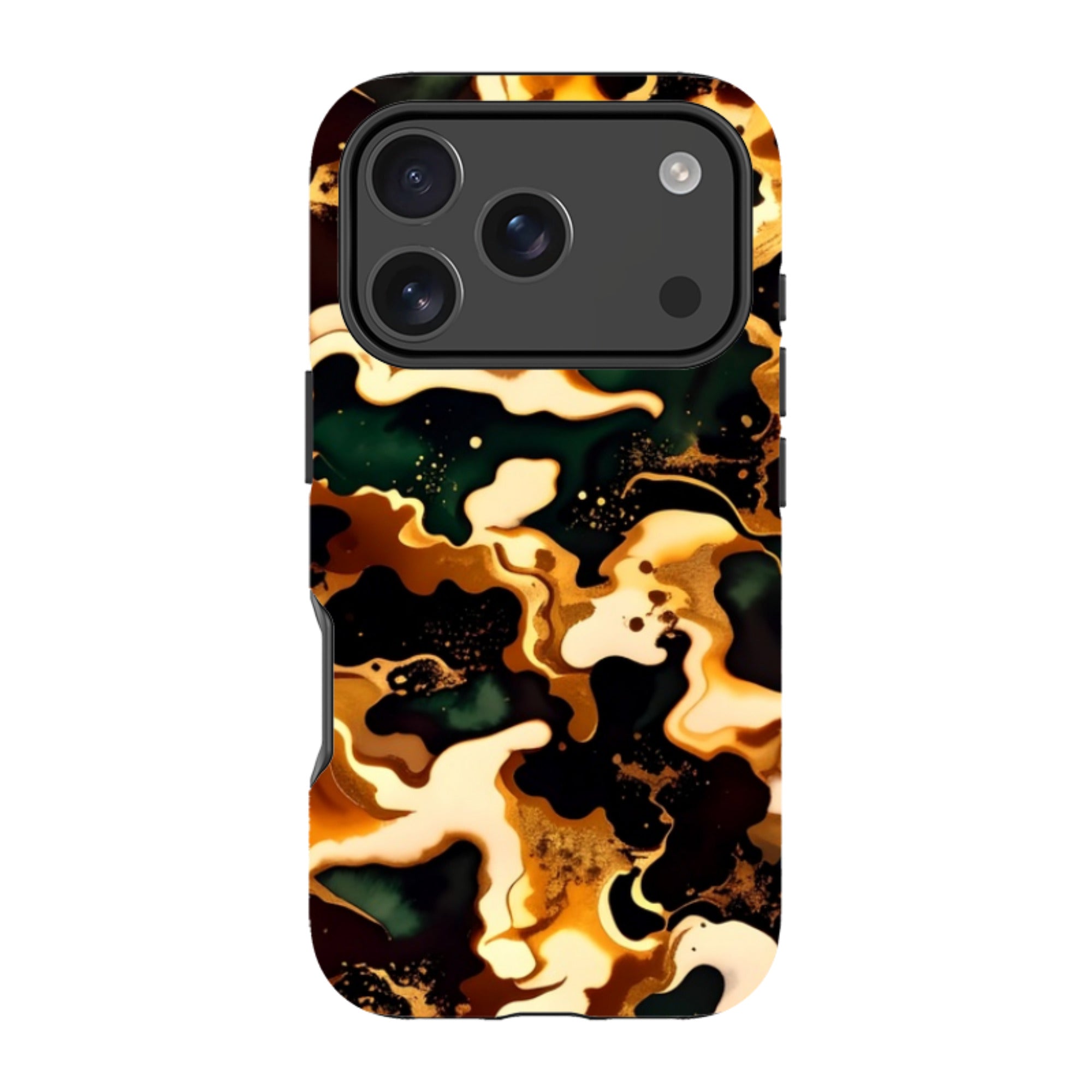 iPhone MagSafe Tough Case - Green Fire Marble
