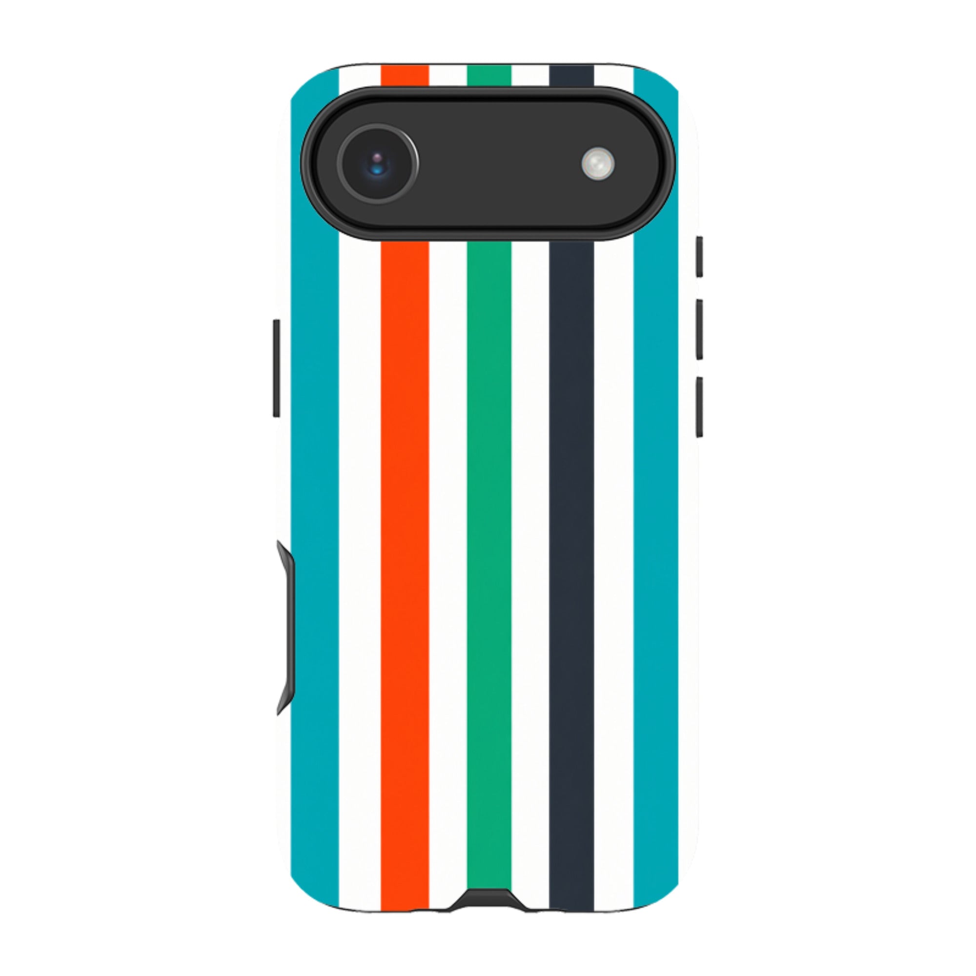 iPhone Tough Case - Orange & Teal Stripe