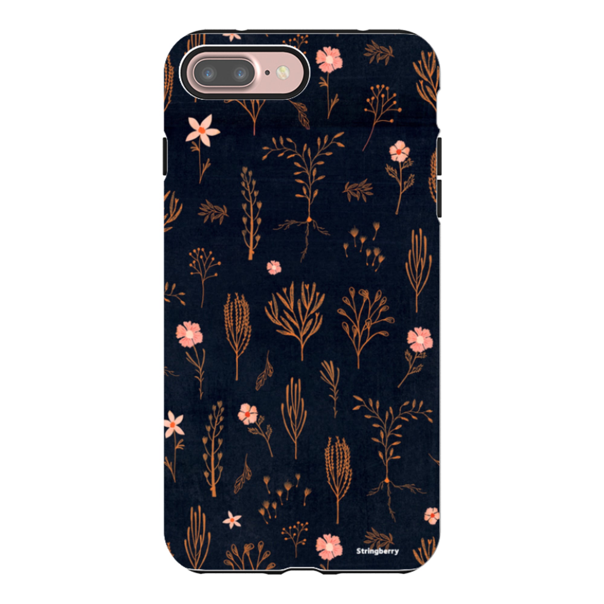 iPhone Tough Case - Floral Light Orange And Pink By Katherine Quinn