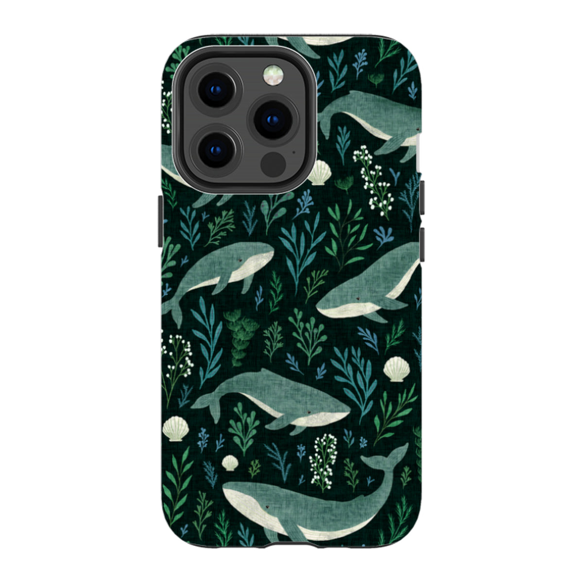 iPhone Tough Case - Whale garden black By Katherine Quinn