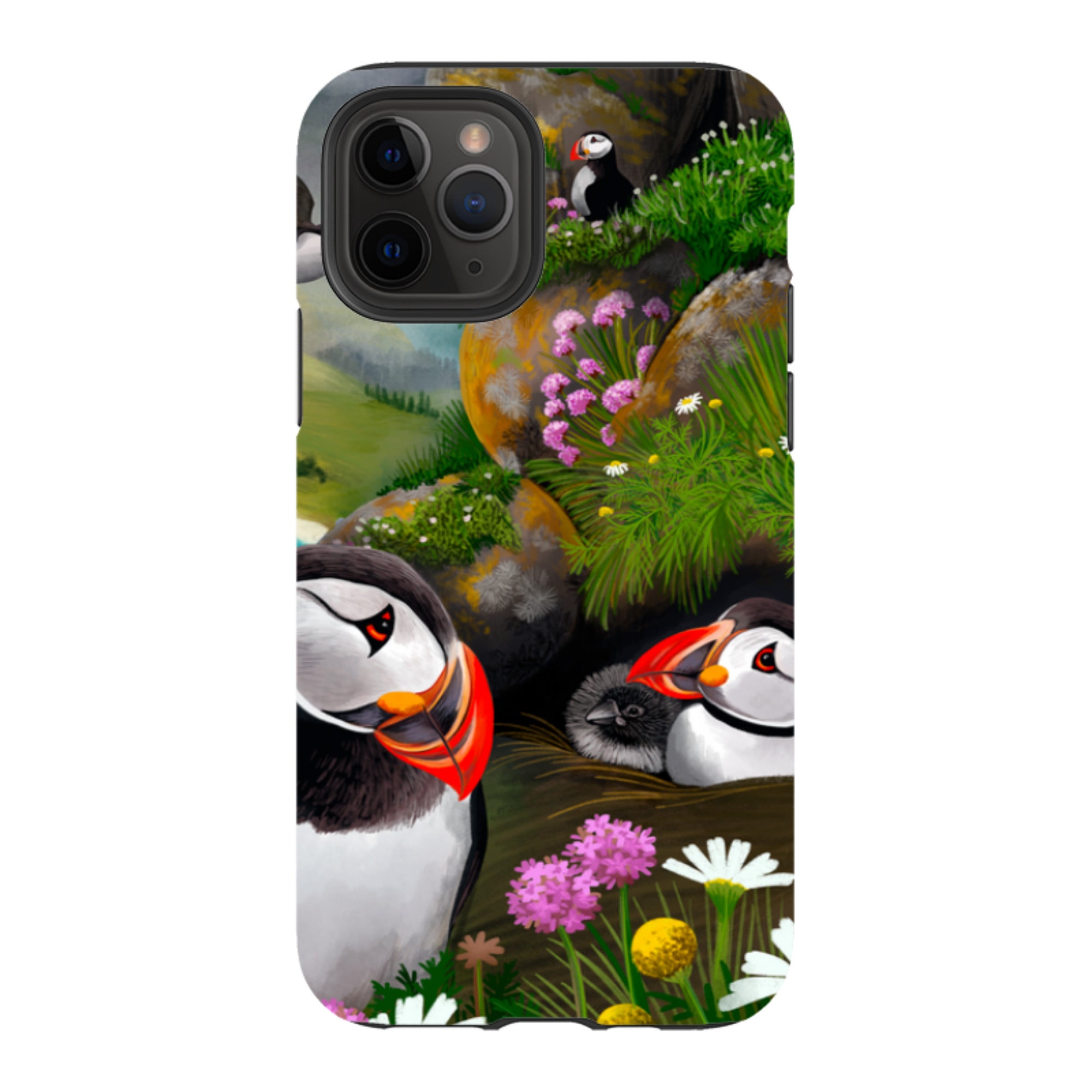 iPhone Tough Case - Puffin Family By Anna Stead