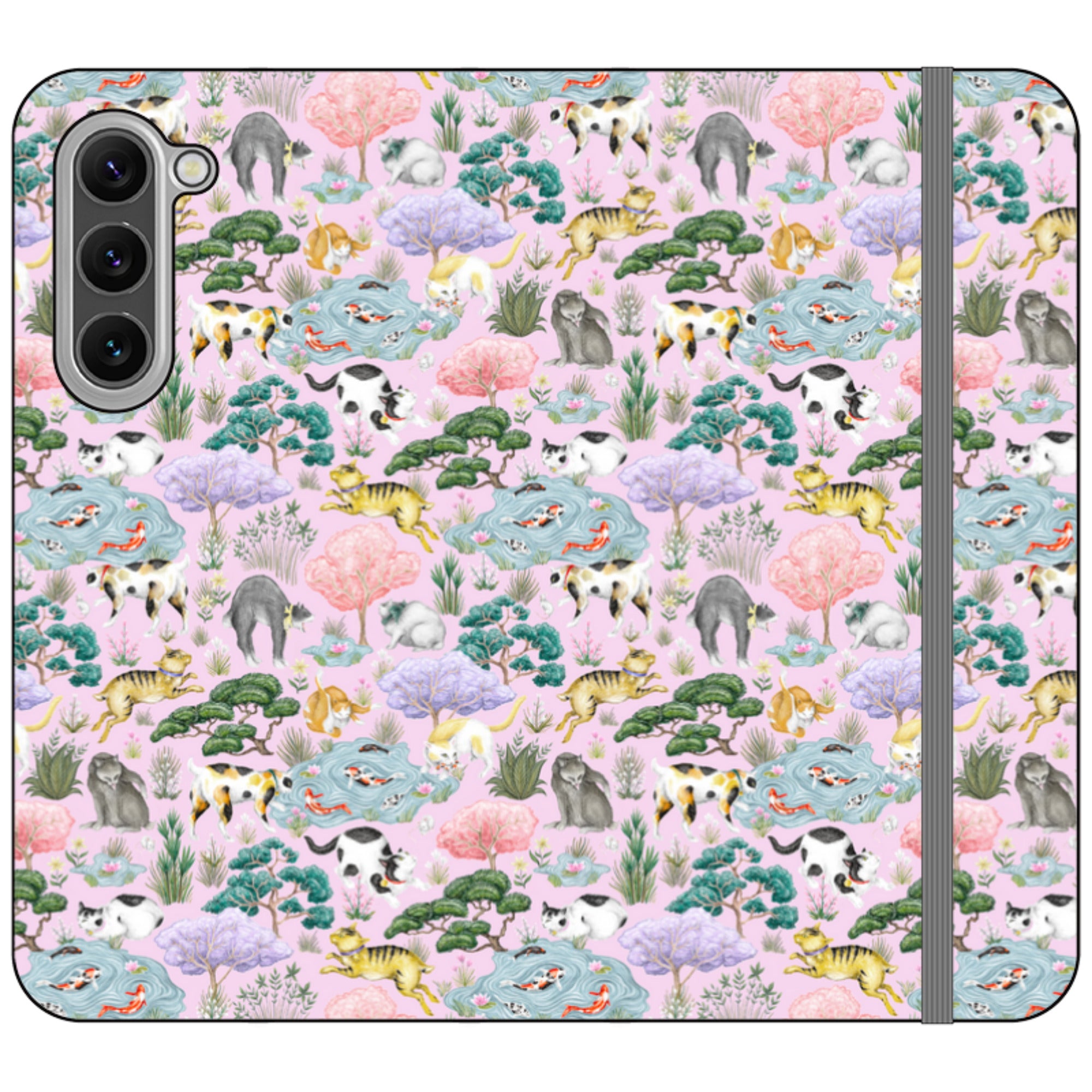 Cat Garden Wallet Case By Catherine Rowe