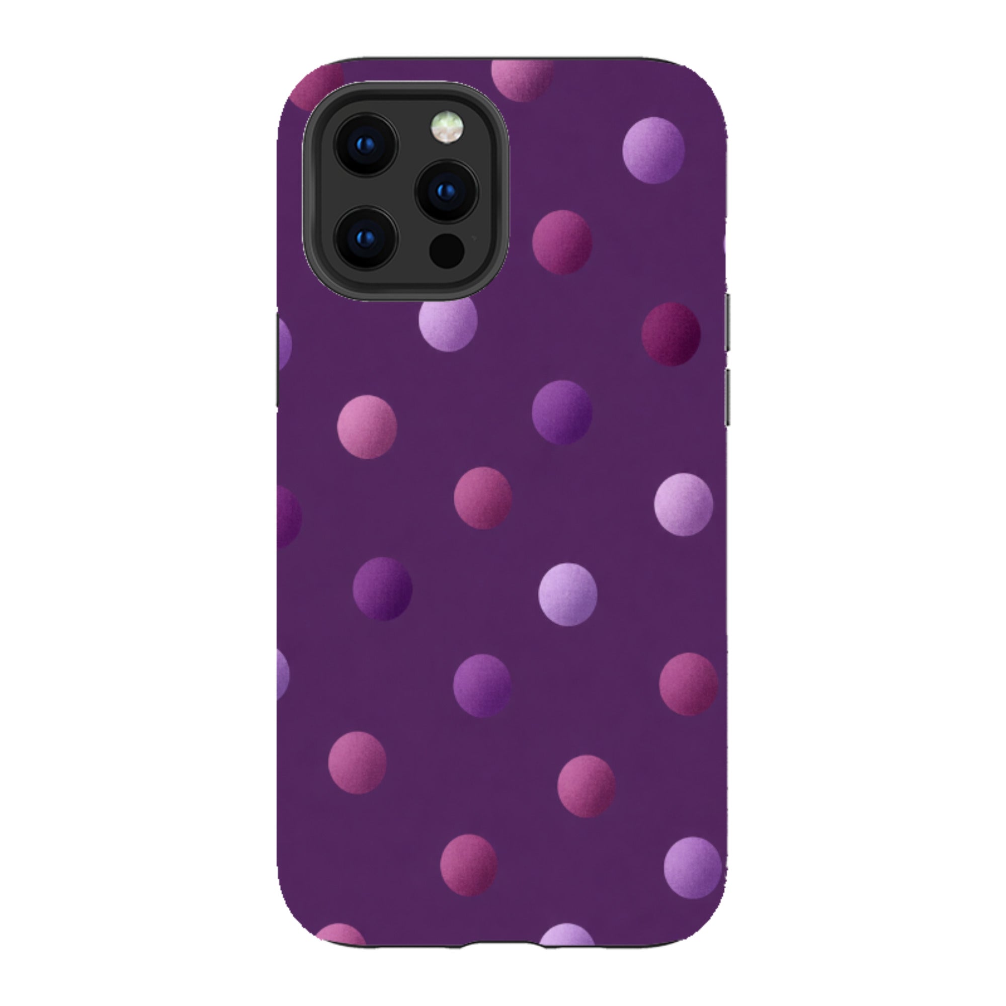iPhone Tough Case - Purple Polka Dot