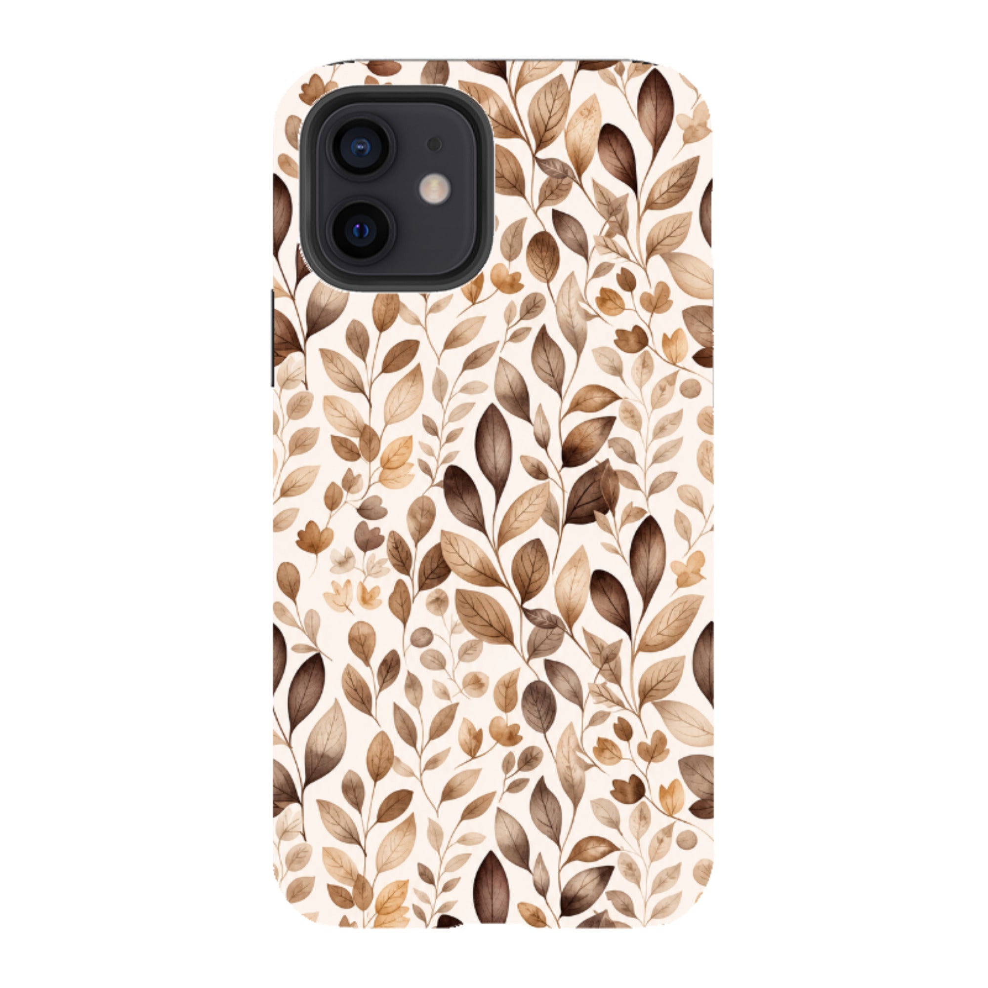 iPhone Tough Case - Beige Aesthetic Leaves