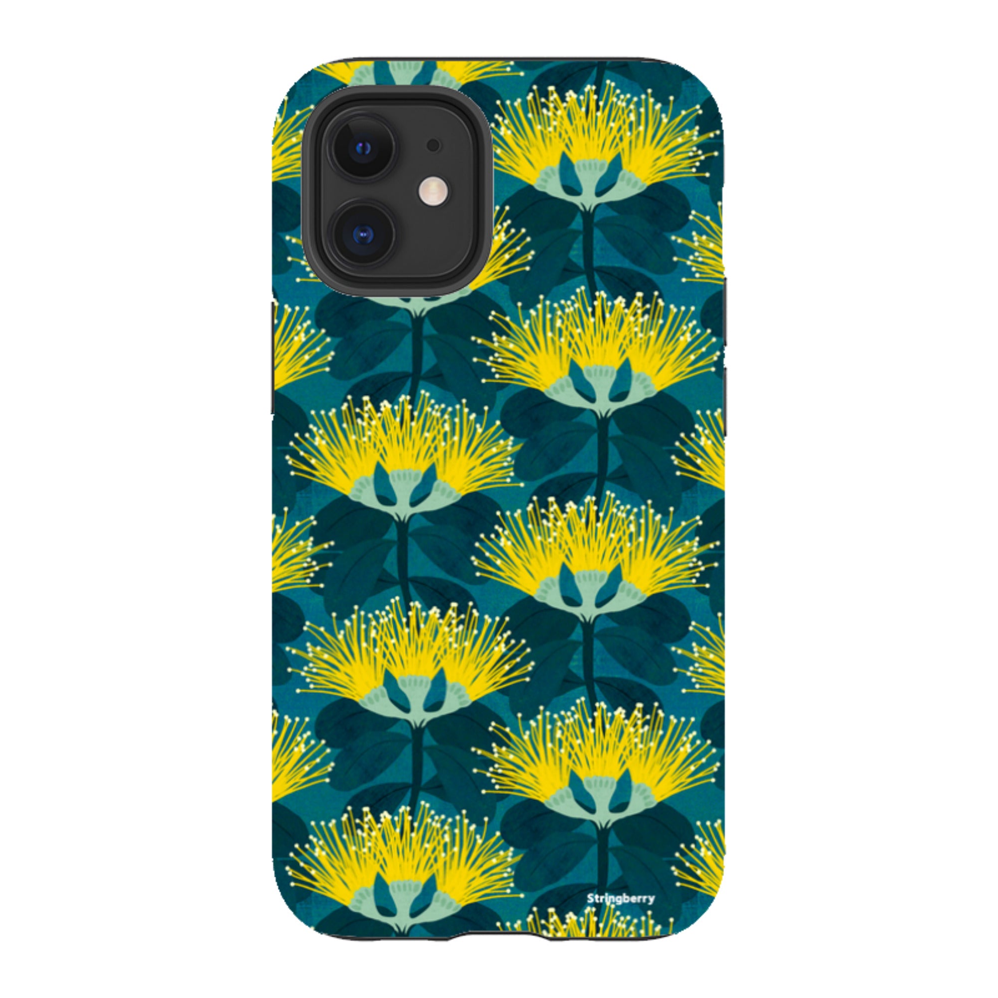 iPhone Tough Case - Pohutukawa Yellow And Blue By Katherine Quinn