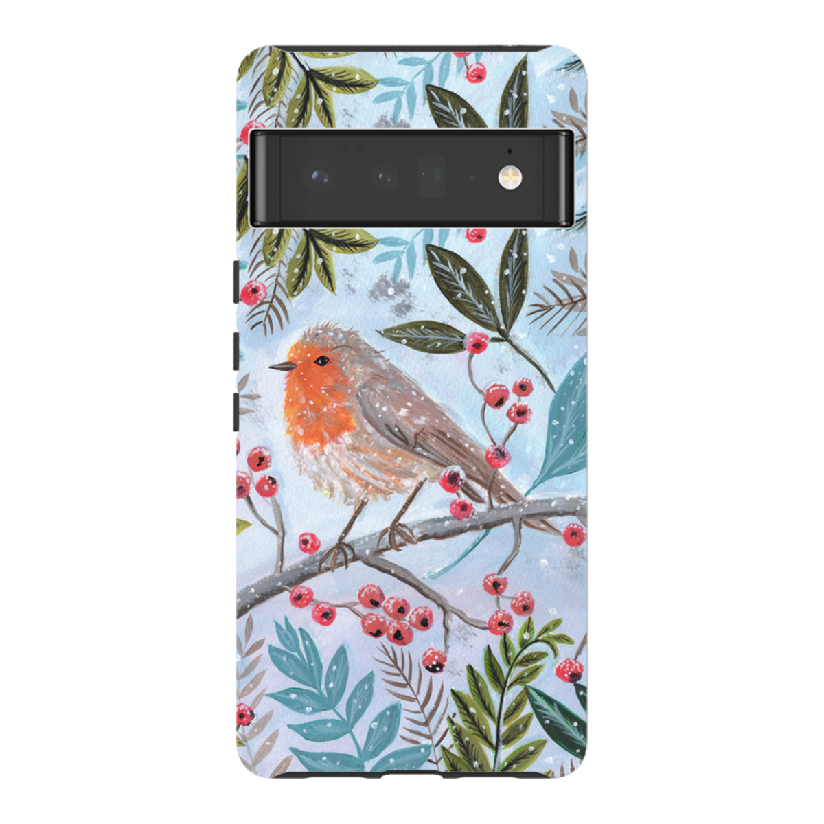 Google Tough Case - Robin With Berries By Mary Stubberfield