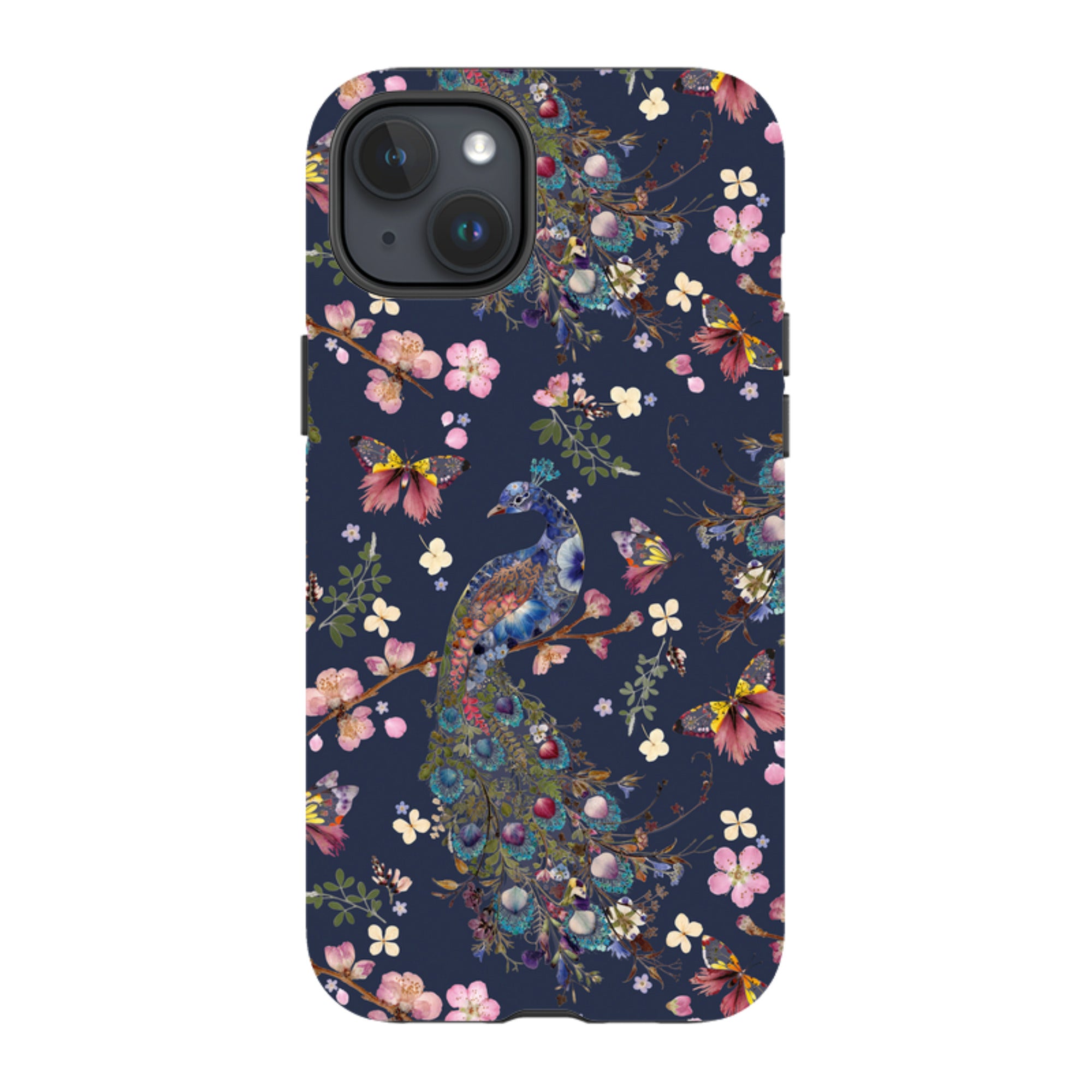 iPhone MagSafe Tough Case -  Peacock and Cherry Blossoms Iris By Helen Ahpornsiri