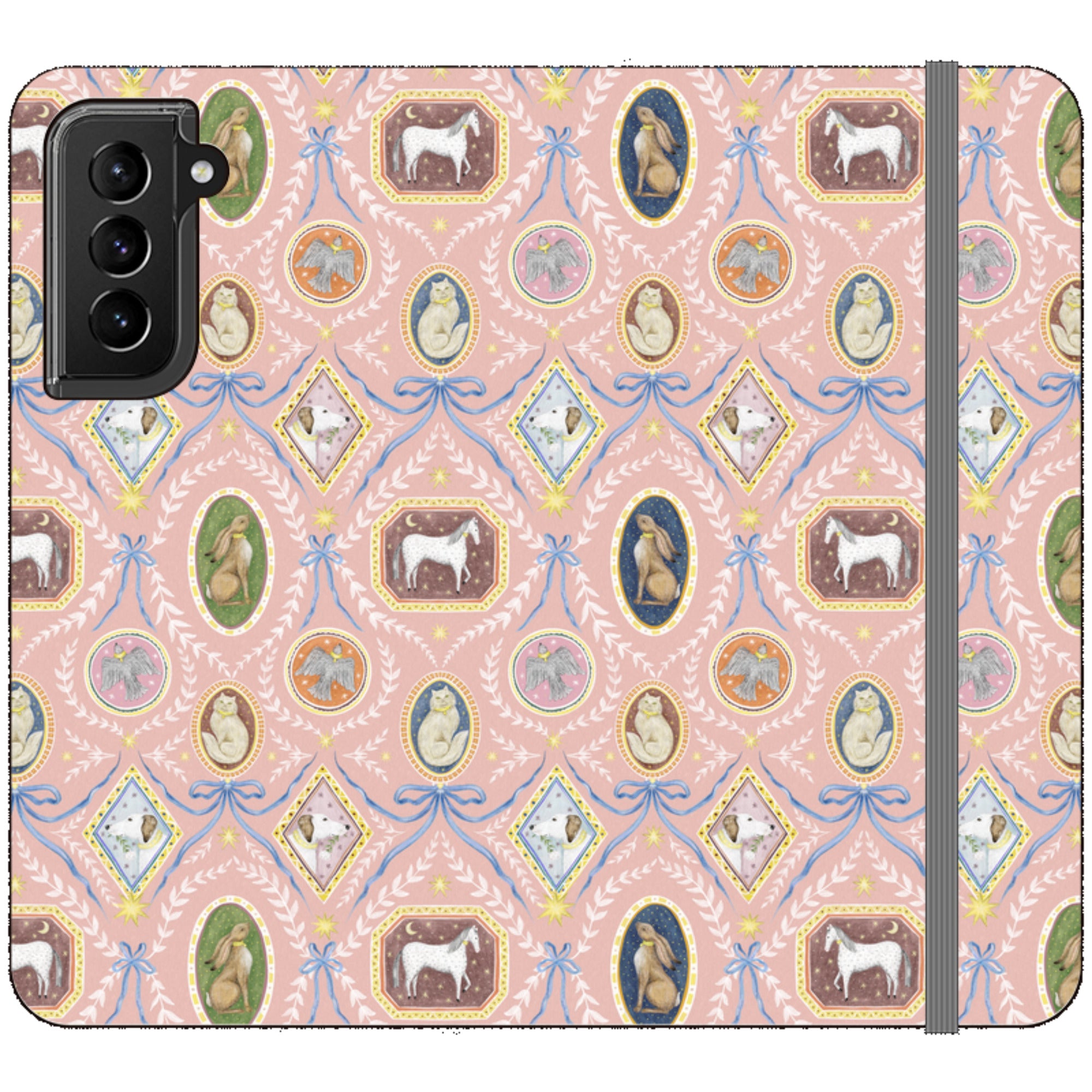 Charleston Peach Pink Wallet Case By Catherine Rowe