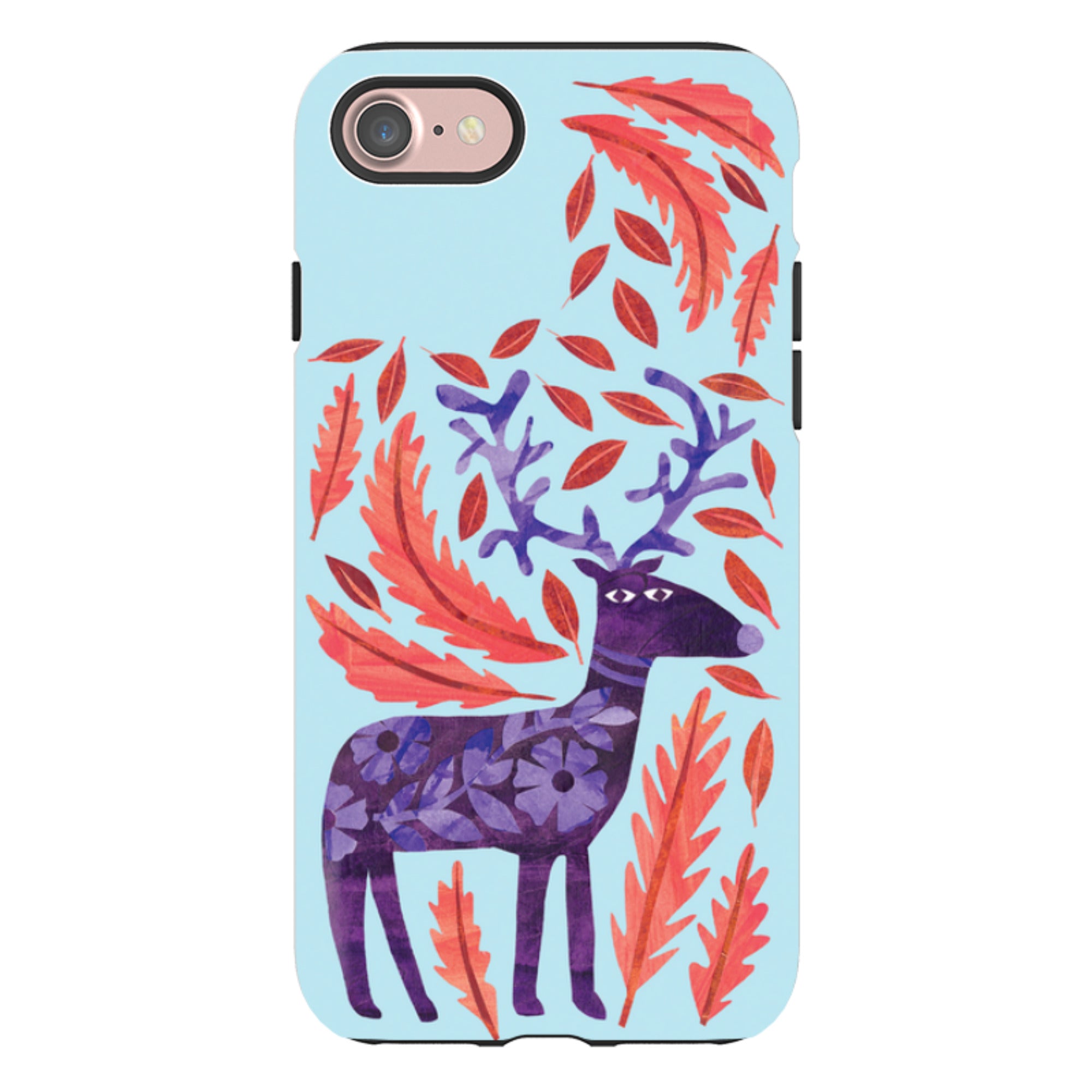 iPhone Tough Case - Purple Reindeer By Tracey English