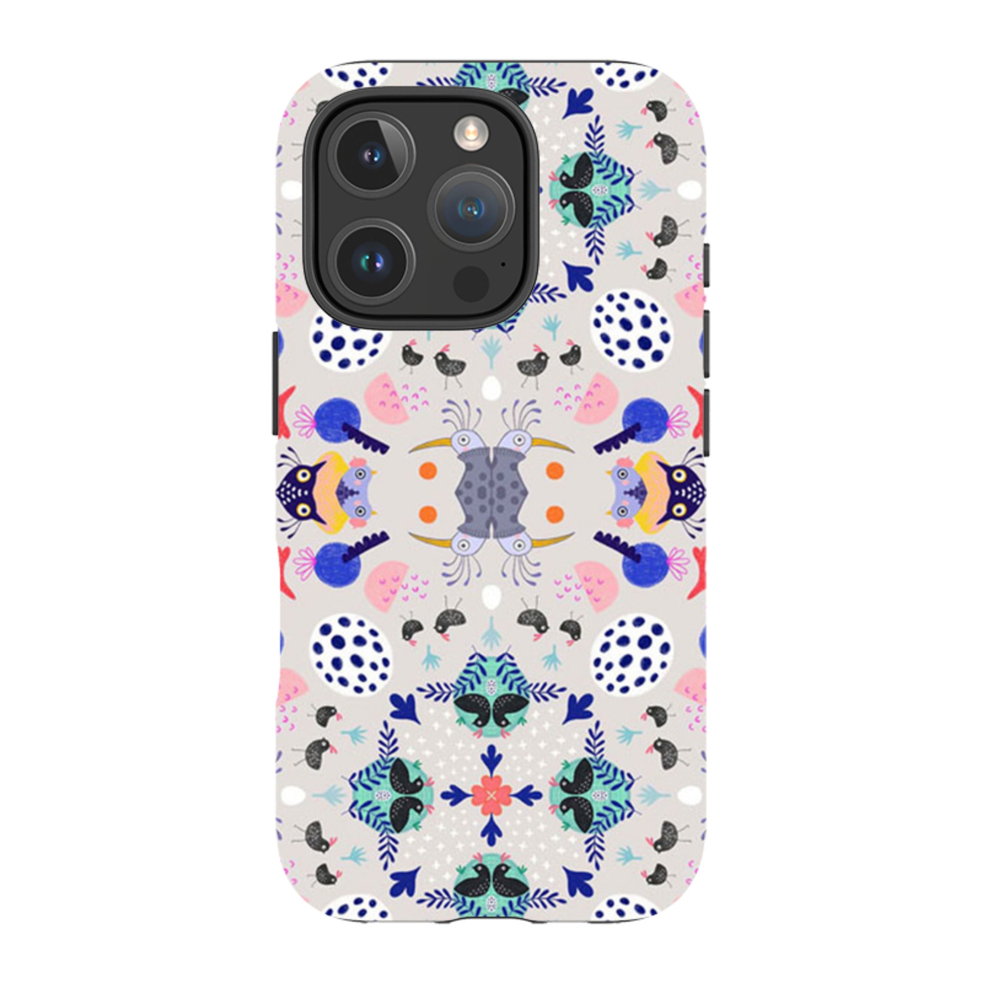 iPhone Tough Case - Crazy Bird Pattern By Mia Underwood