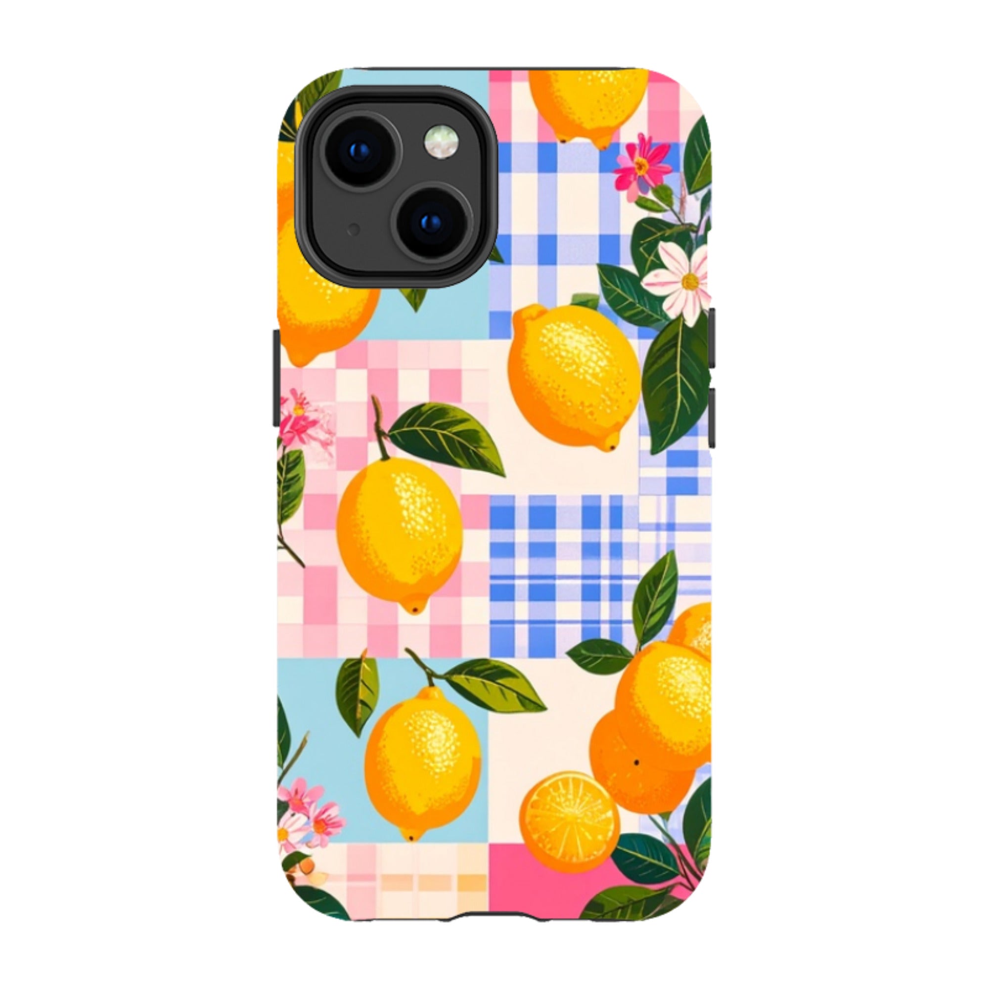 iPhone Tough Case - Lemons and Checks