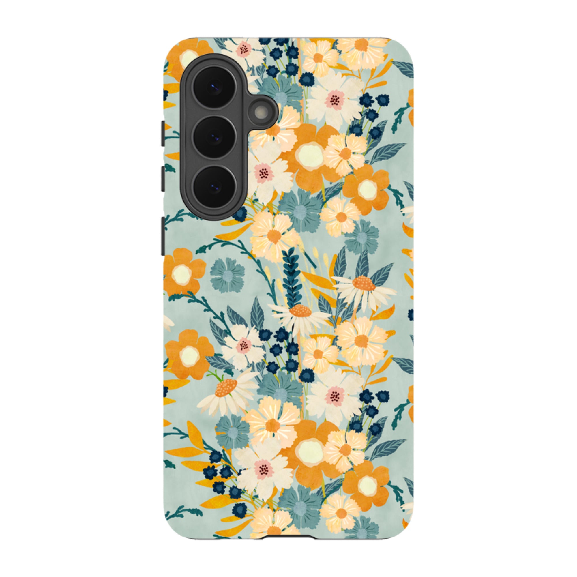 Samsung Tough Case - Yellow And Blue Floral By Katherine Quinn