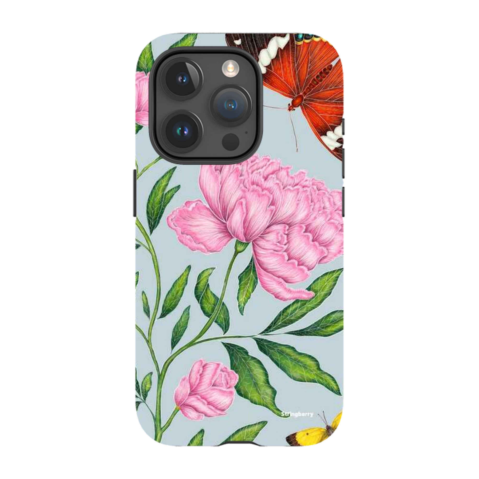 iPhone Tough Case - Butterflies And Peonies By Catherine Rowe