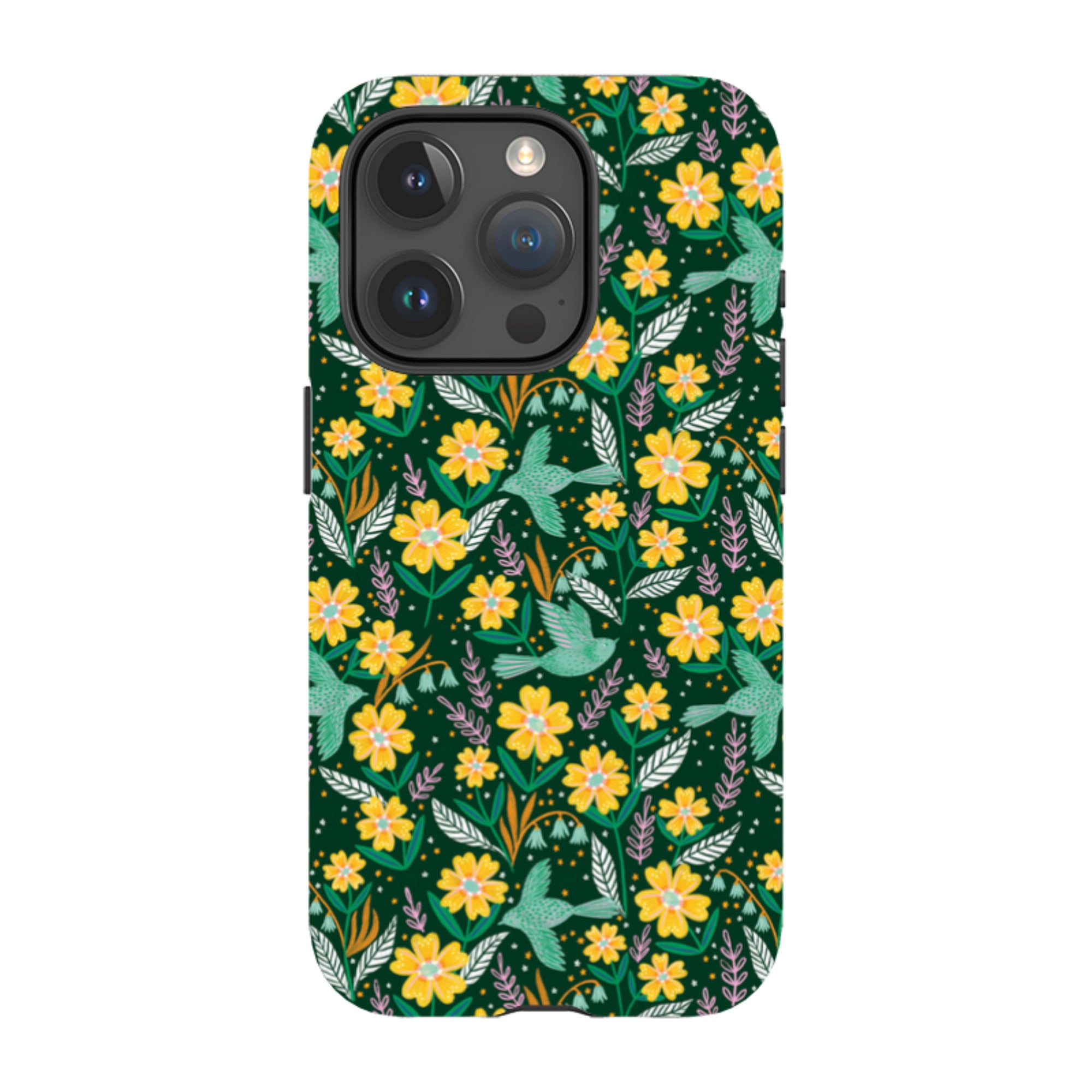iPhone Tough Case - Sweet Birds Green By Lee Foster Wilson