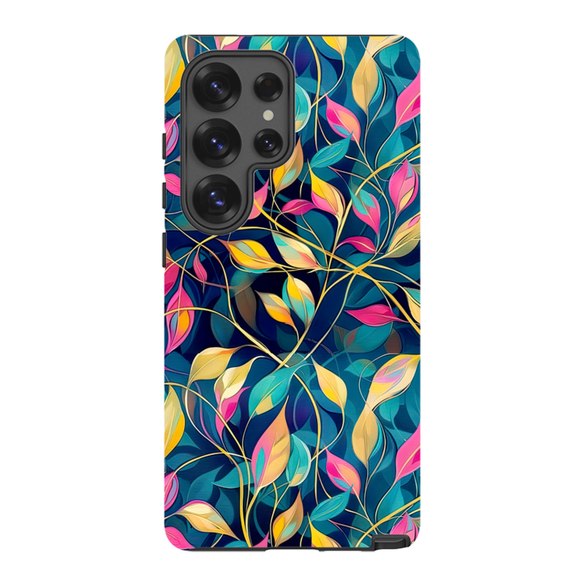 Samsung Tough Case - Pink and Teal Leaves