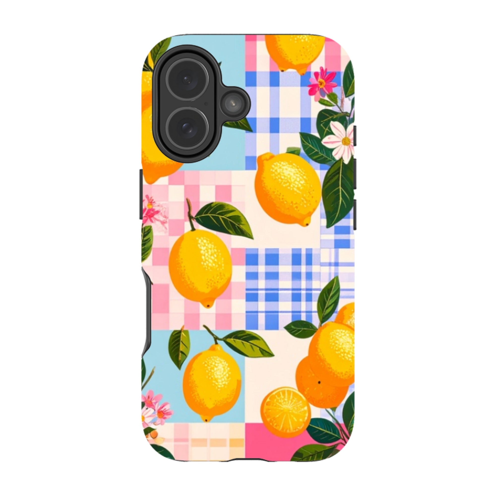 iPhone Tough Case - Lemons and Checks