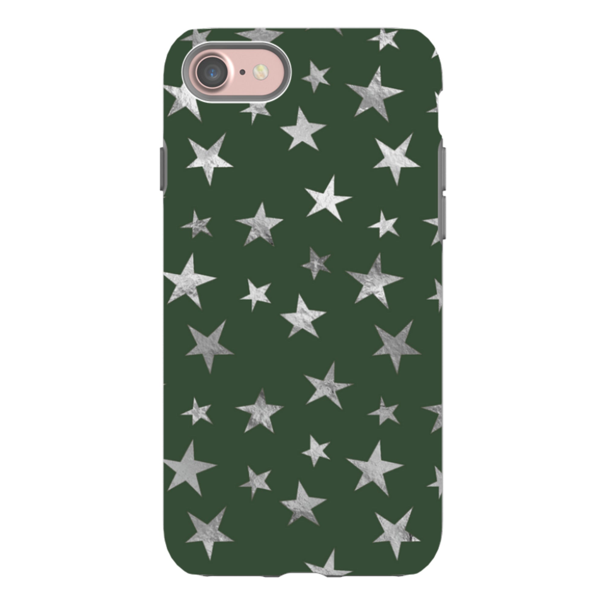 iPhone Tough Case - Green and Silver Stars