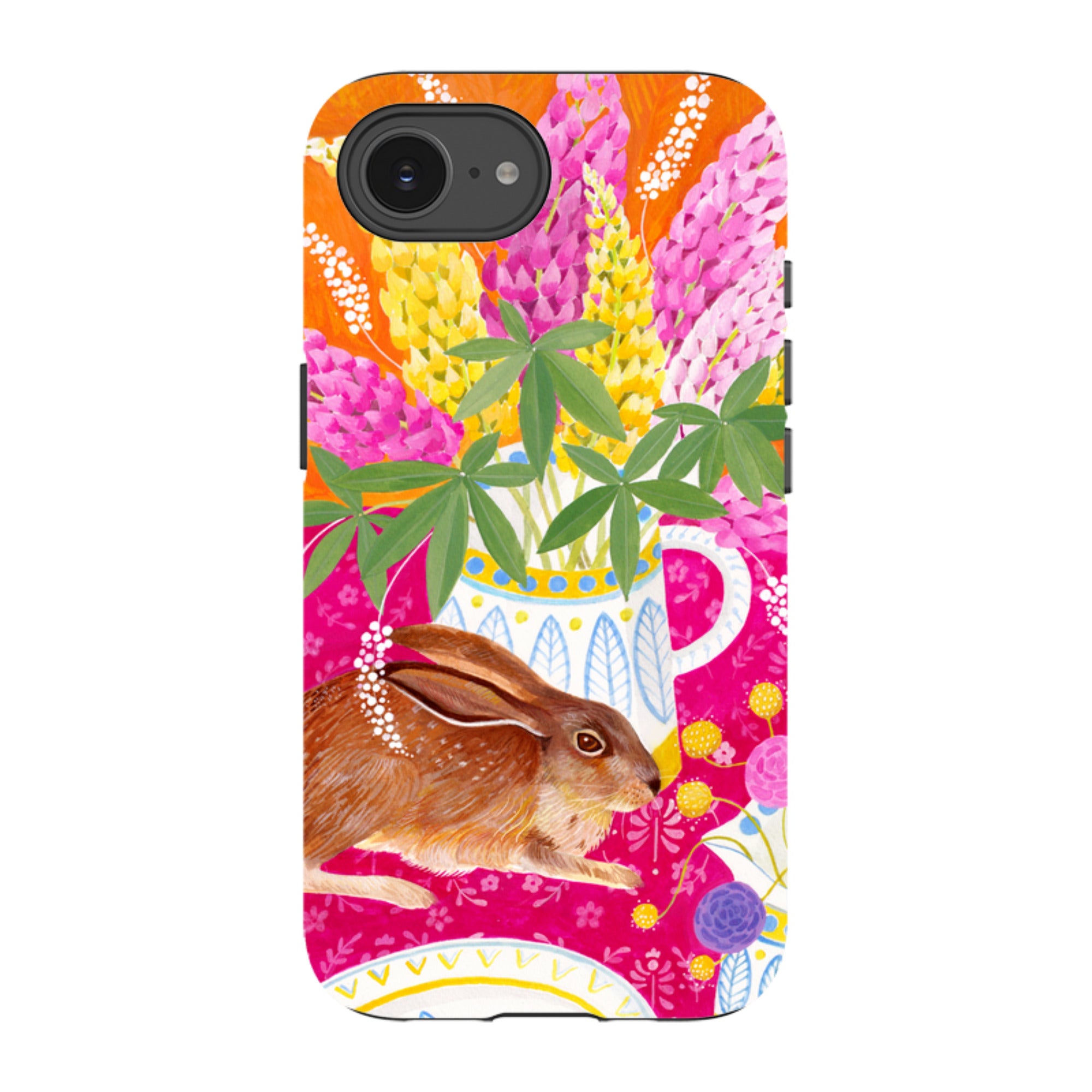 iPhone Tough Case - Rabbit Lupins By Bex Parkin