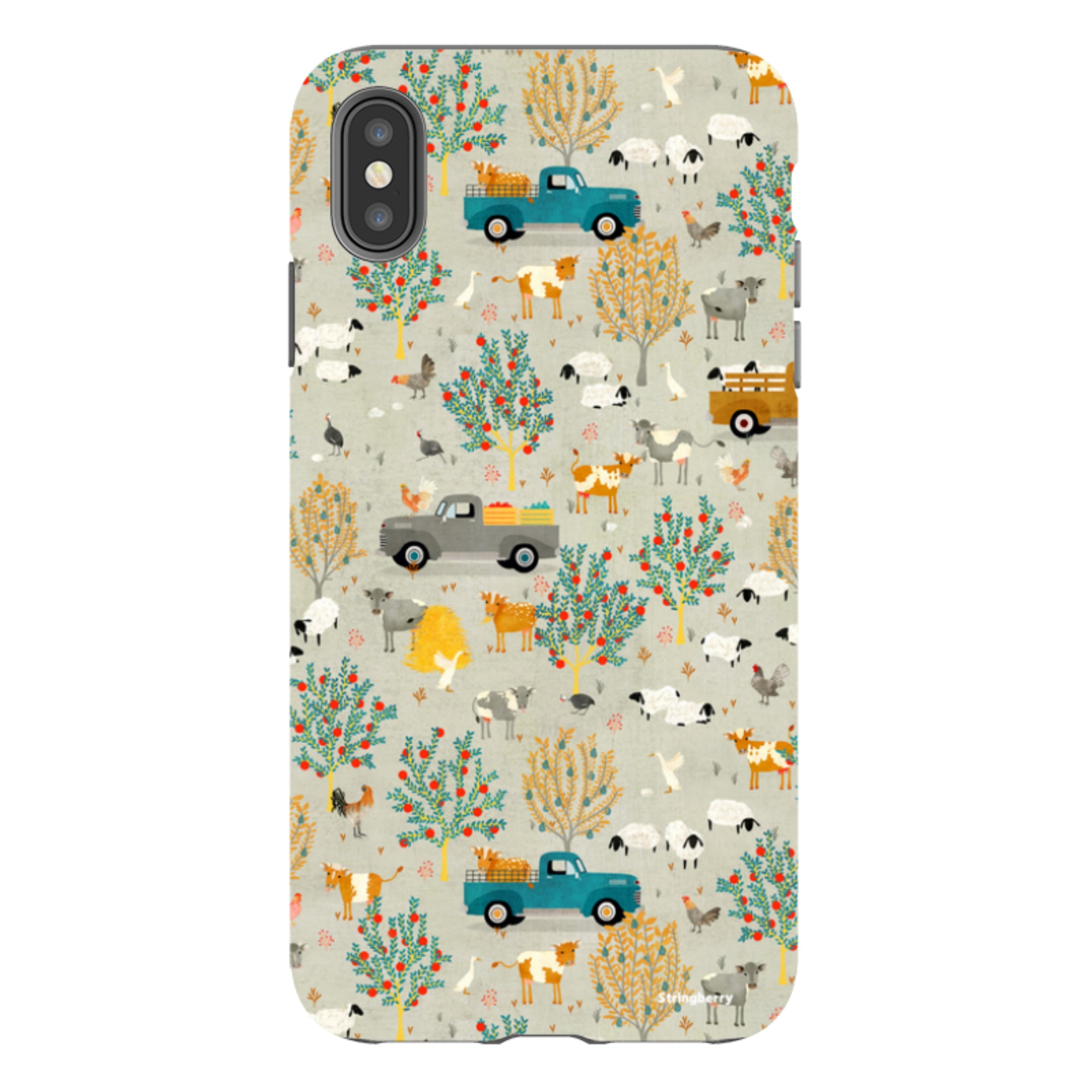 iPhone Tough Case - Farm Life Grey By Katherine Quinn