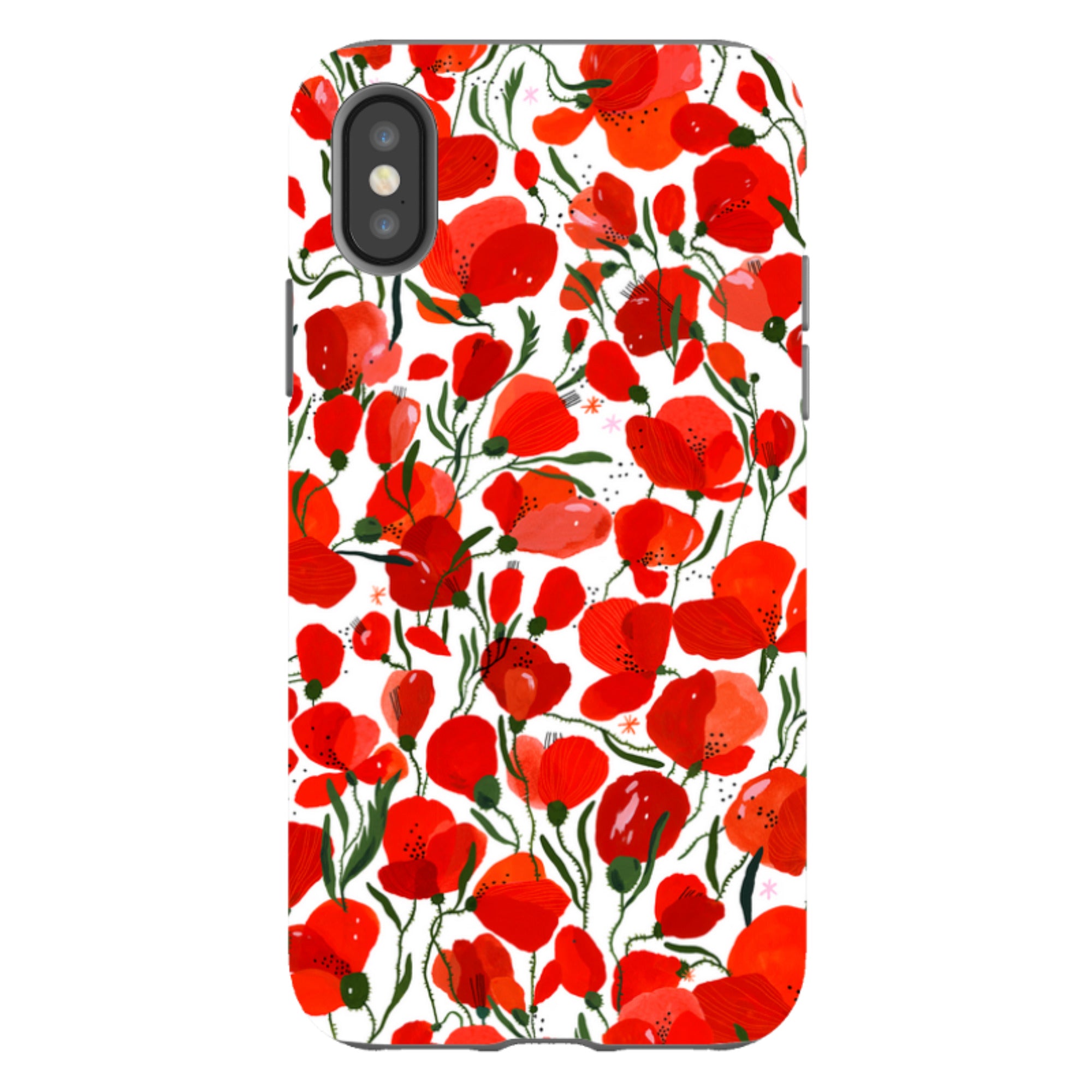 iPhone Tough Case - Poppies Pattern By Madalina Andronic