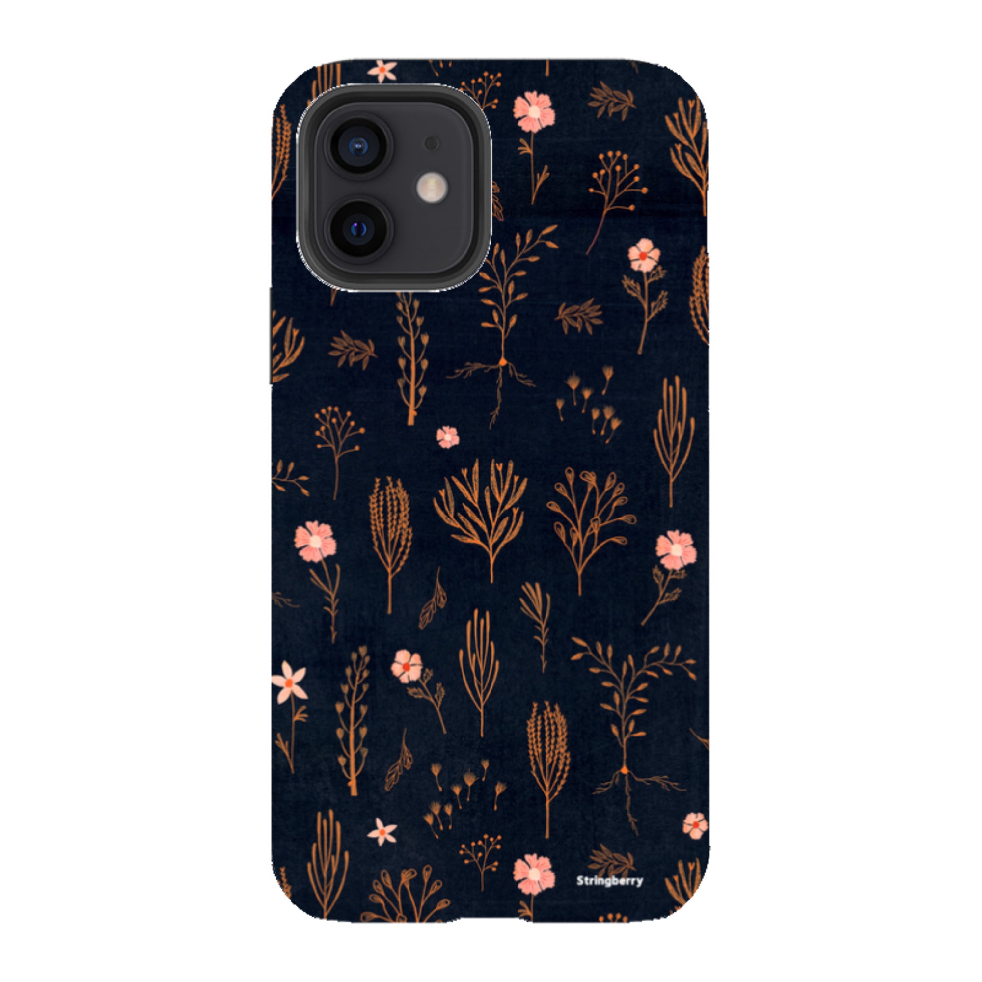 iPhone Tough Case - Floral Light Orange And Pink By Katherine Quinn