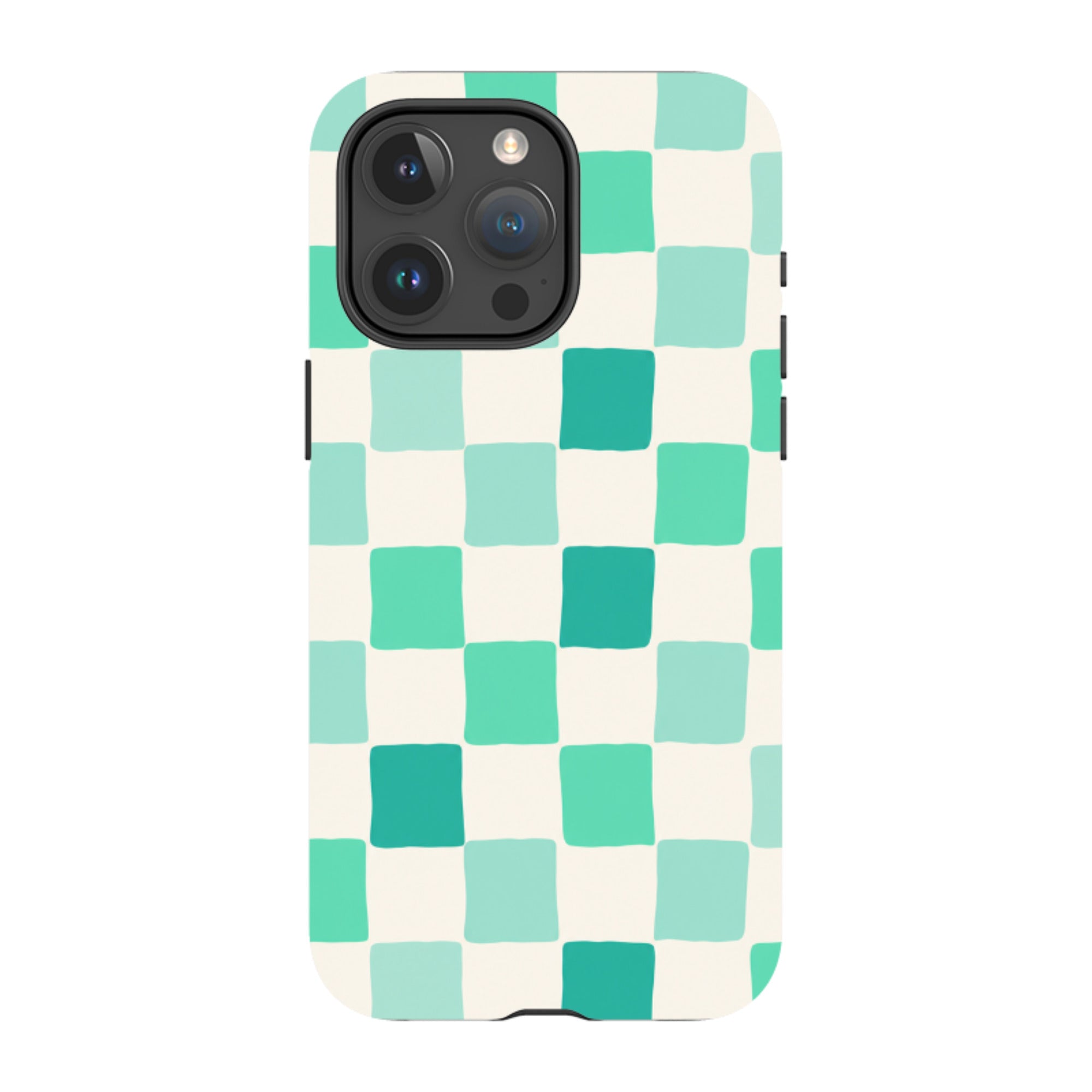iPhone MagSafe Tough Case - Mint Green Checkerboard