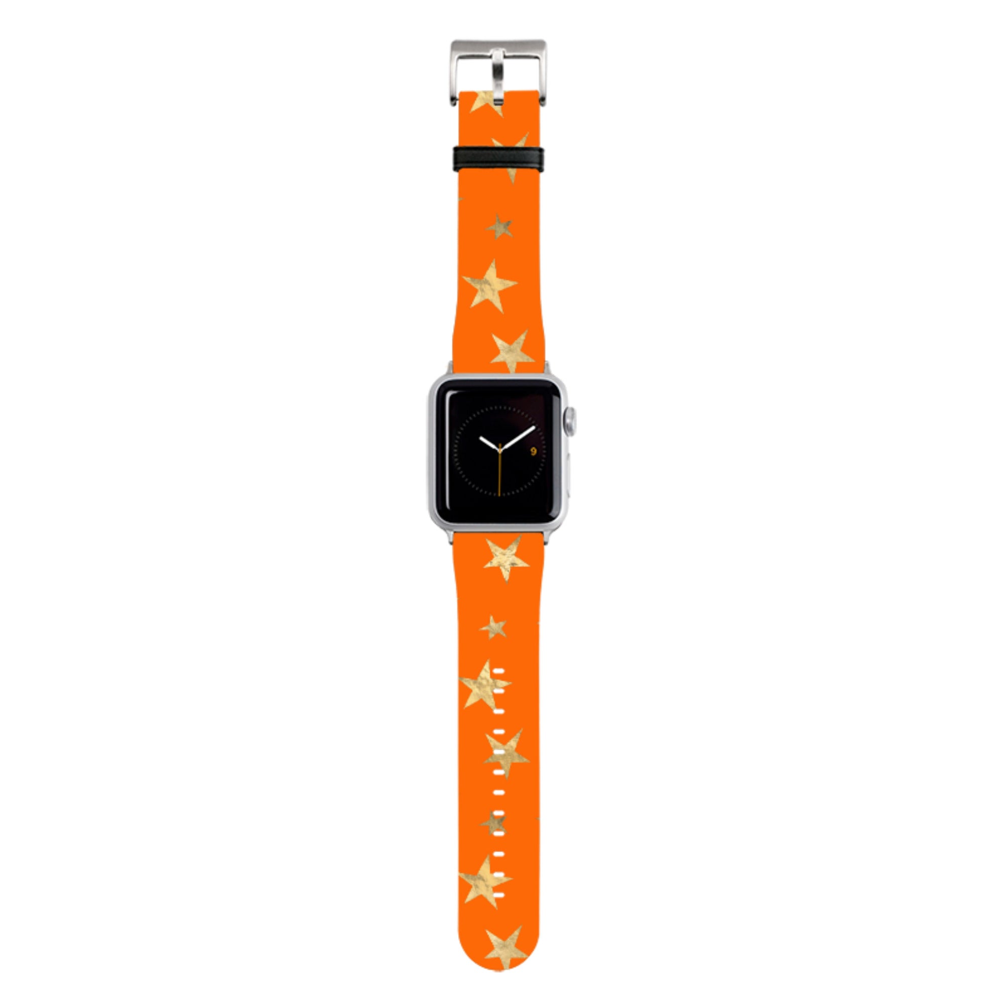 Orange and Gold Stars Apple Watch Strap