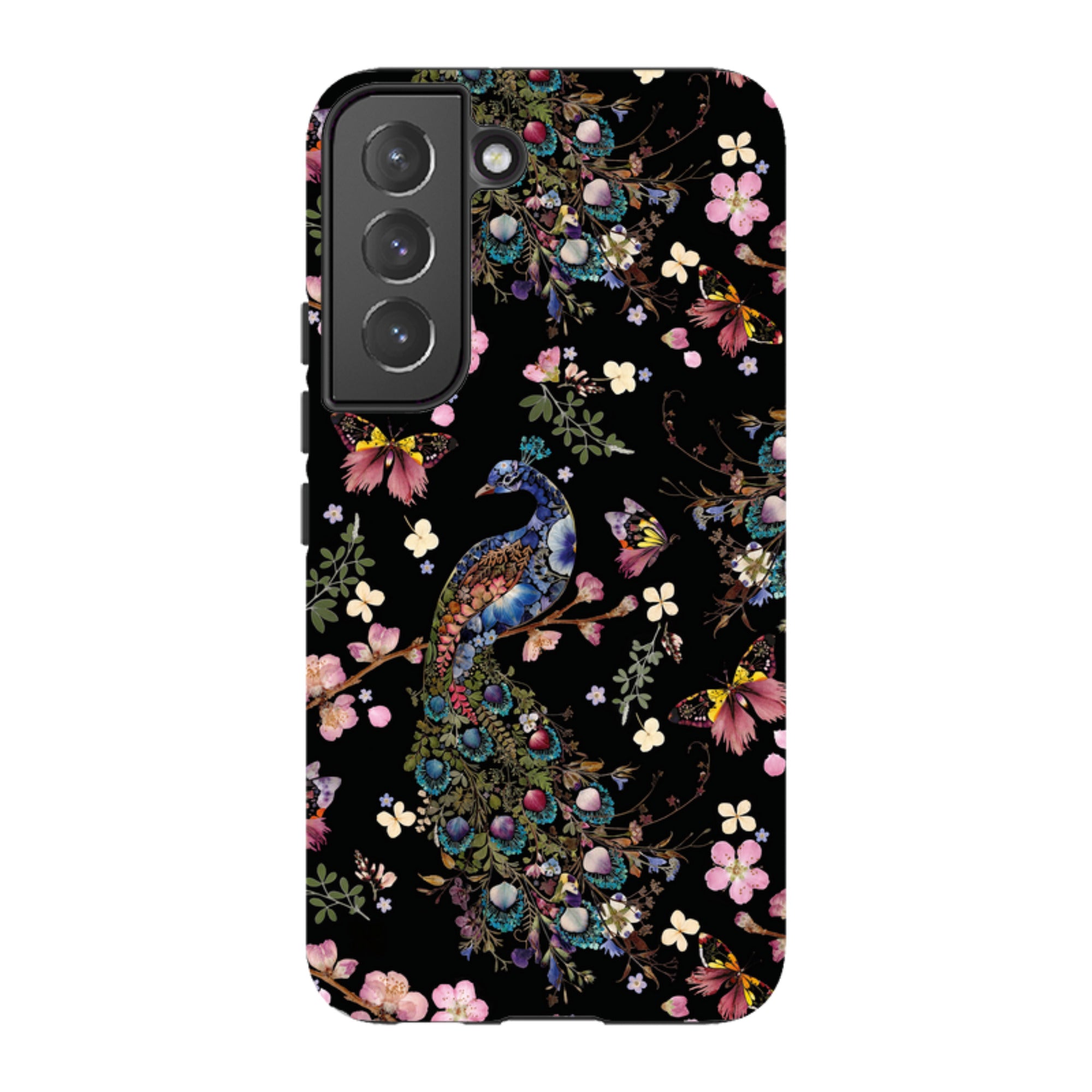 Samsung Tough Case - Peacock and Cherry Blossoms Dark By Helen Ahpornsiri