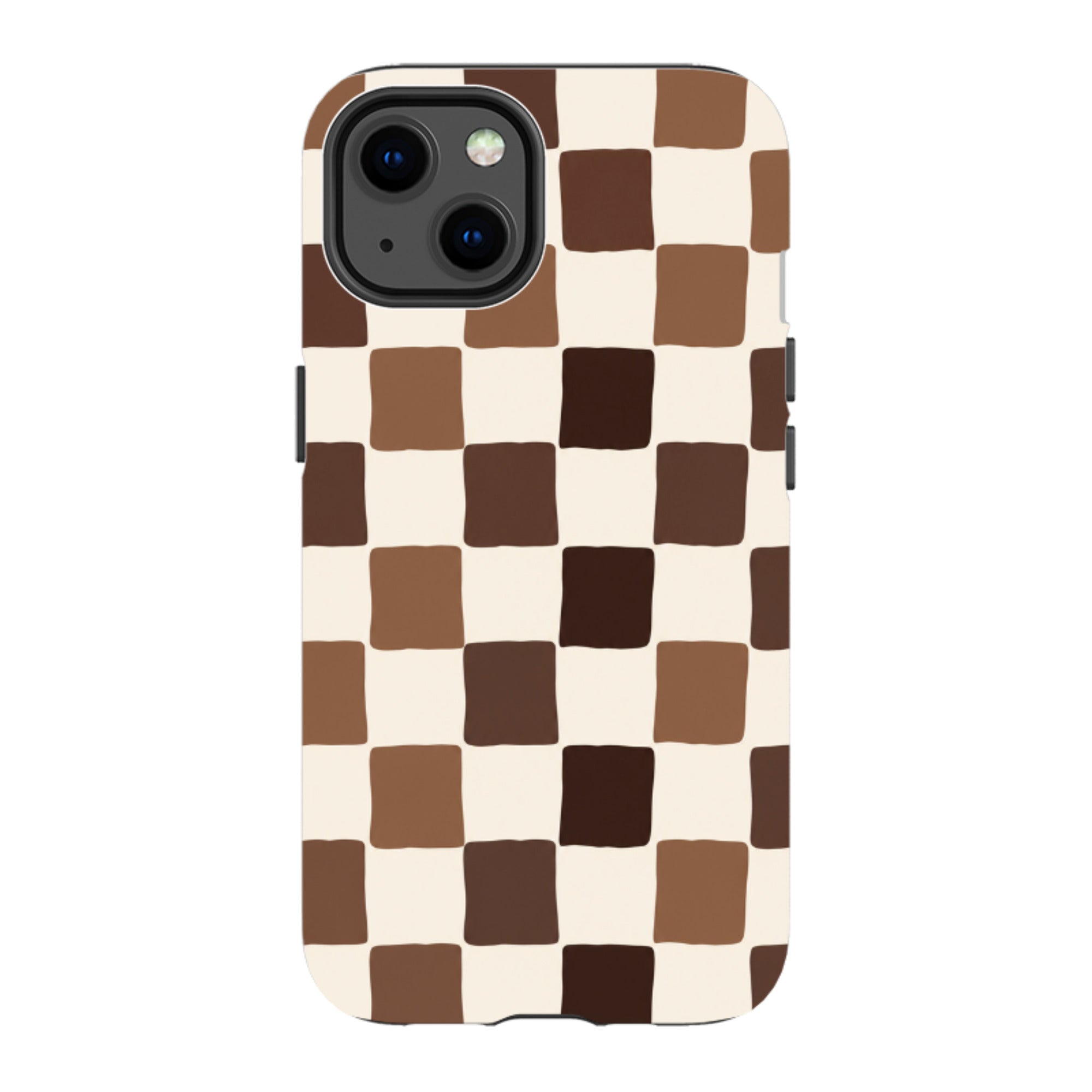 iPhone Tough Case - Brown Checkerboard