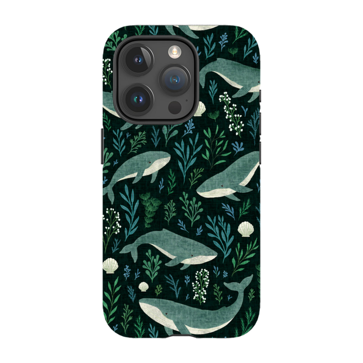 iPhone Tough Case - Whale garden black By Katherine Quinn